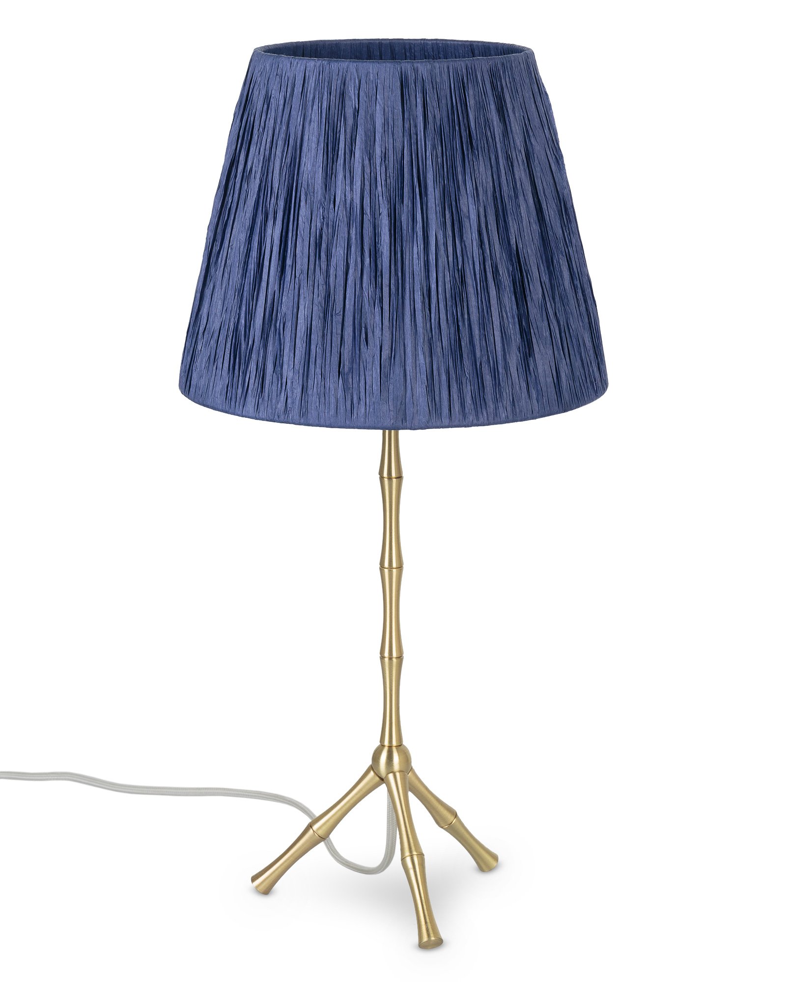 Woven Raffia Navy Bamboo Table Lamp Oliver Bonas