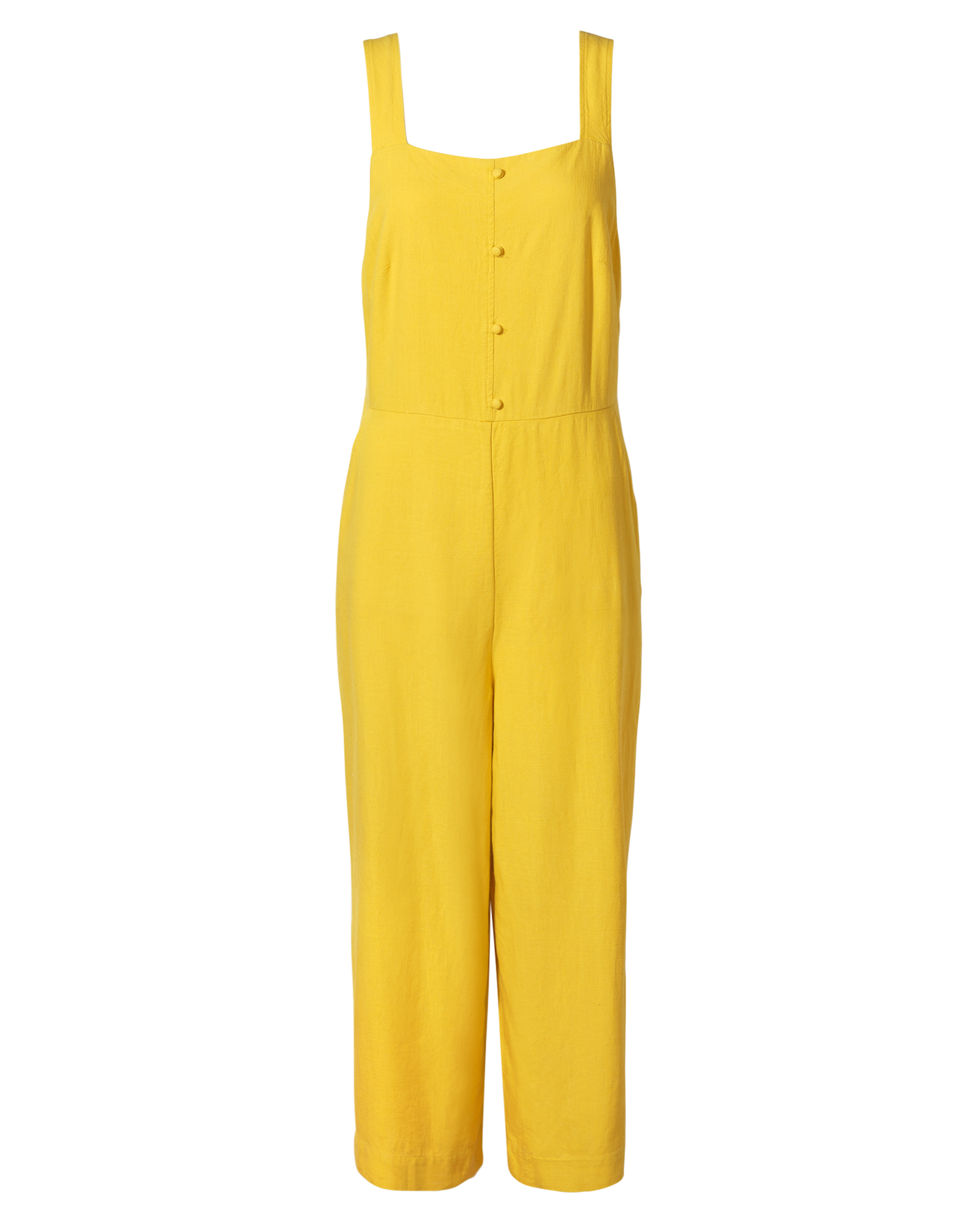 Wow Yellow Layering Linen Jumpsuit 