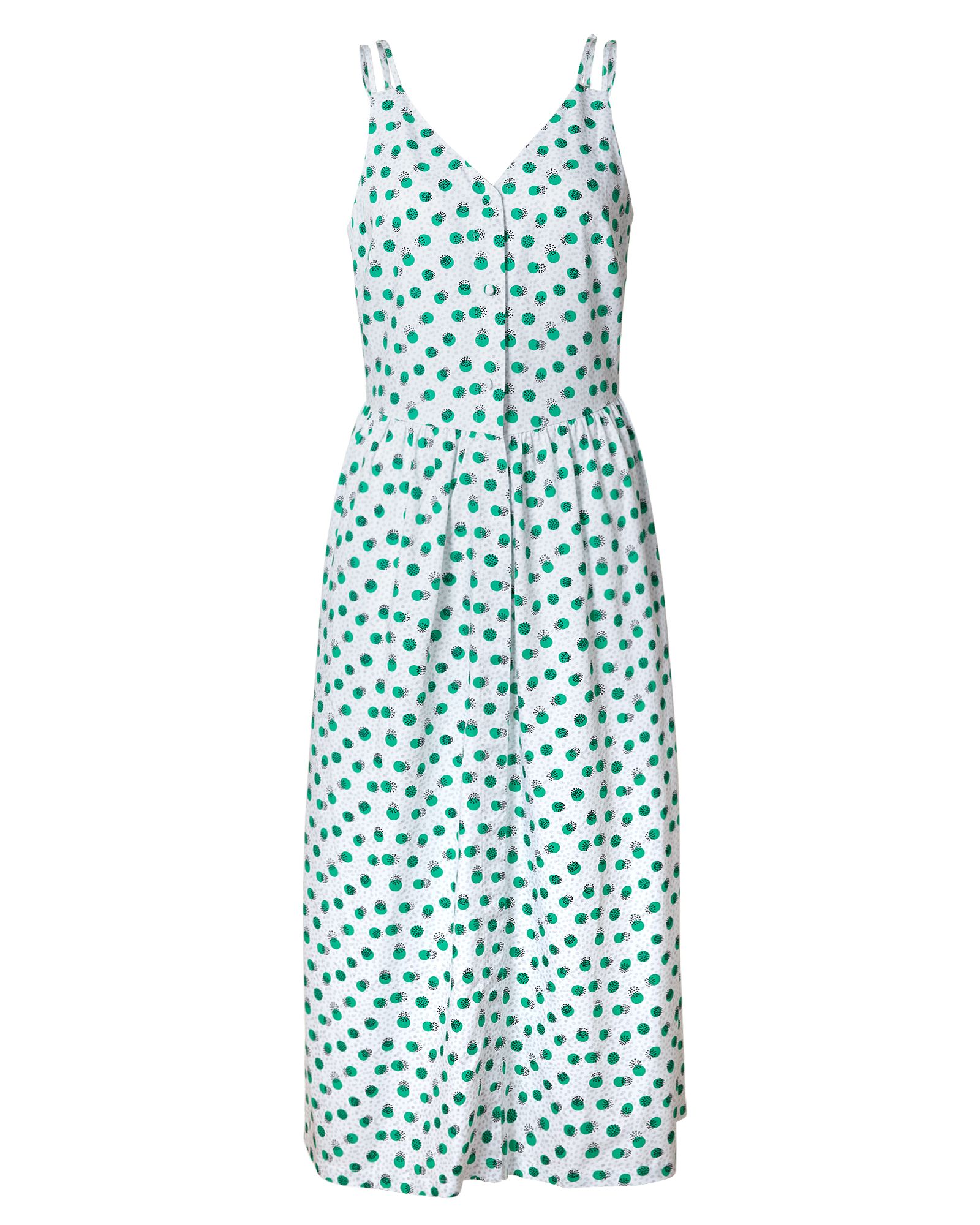 Calming Green Spot Fit & Flare Midi Dress | Oliver Bonas