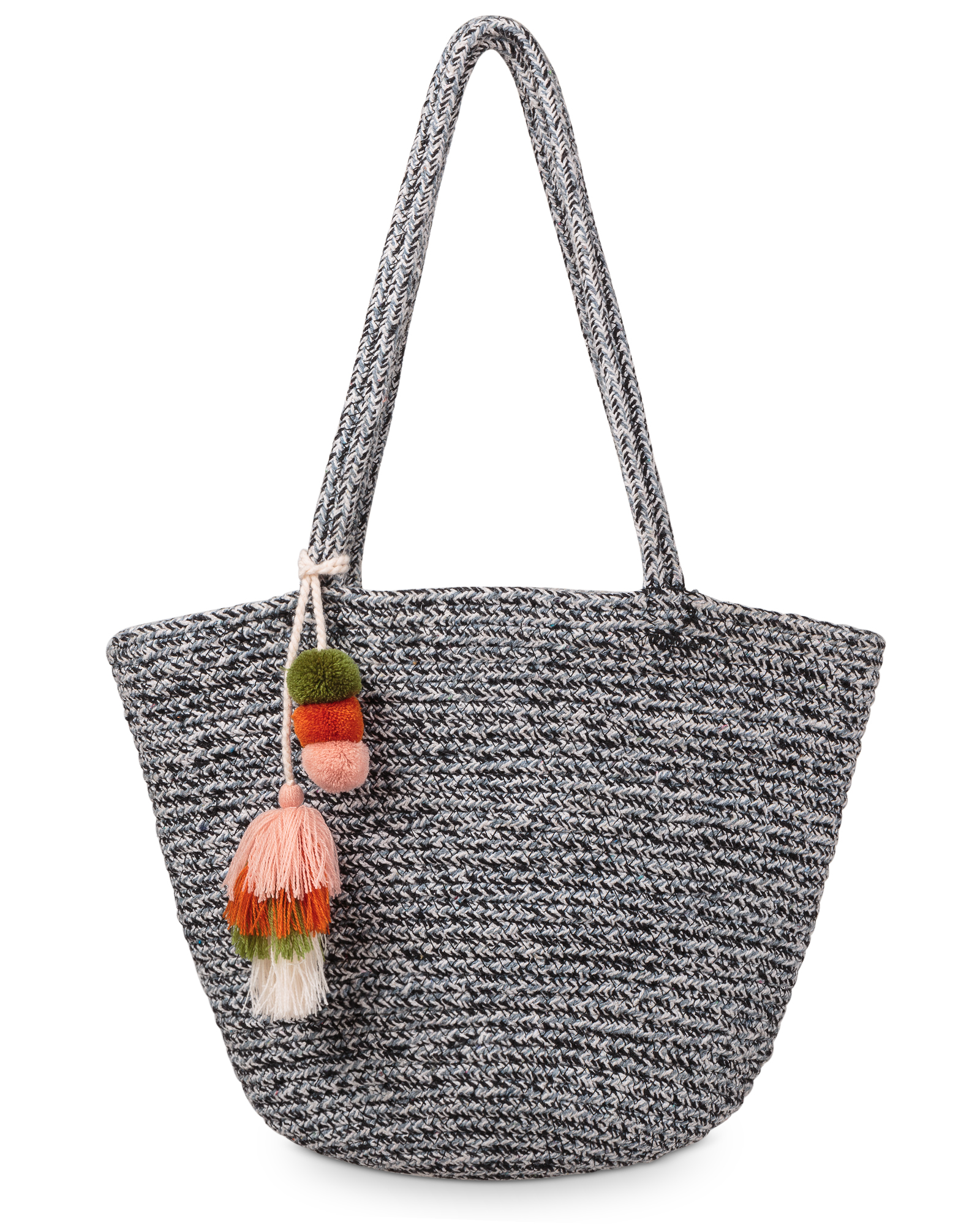 Leah Navy Rope Bucket Bag Oliver Bonas
