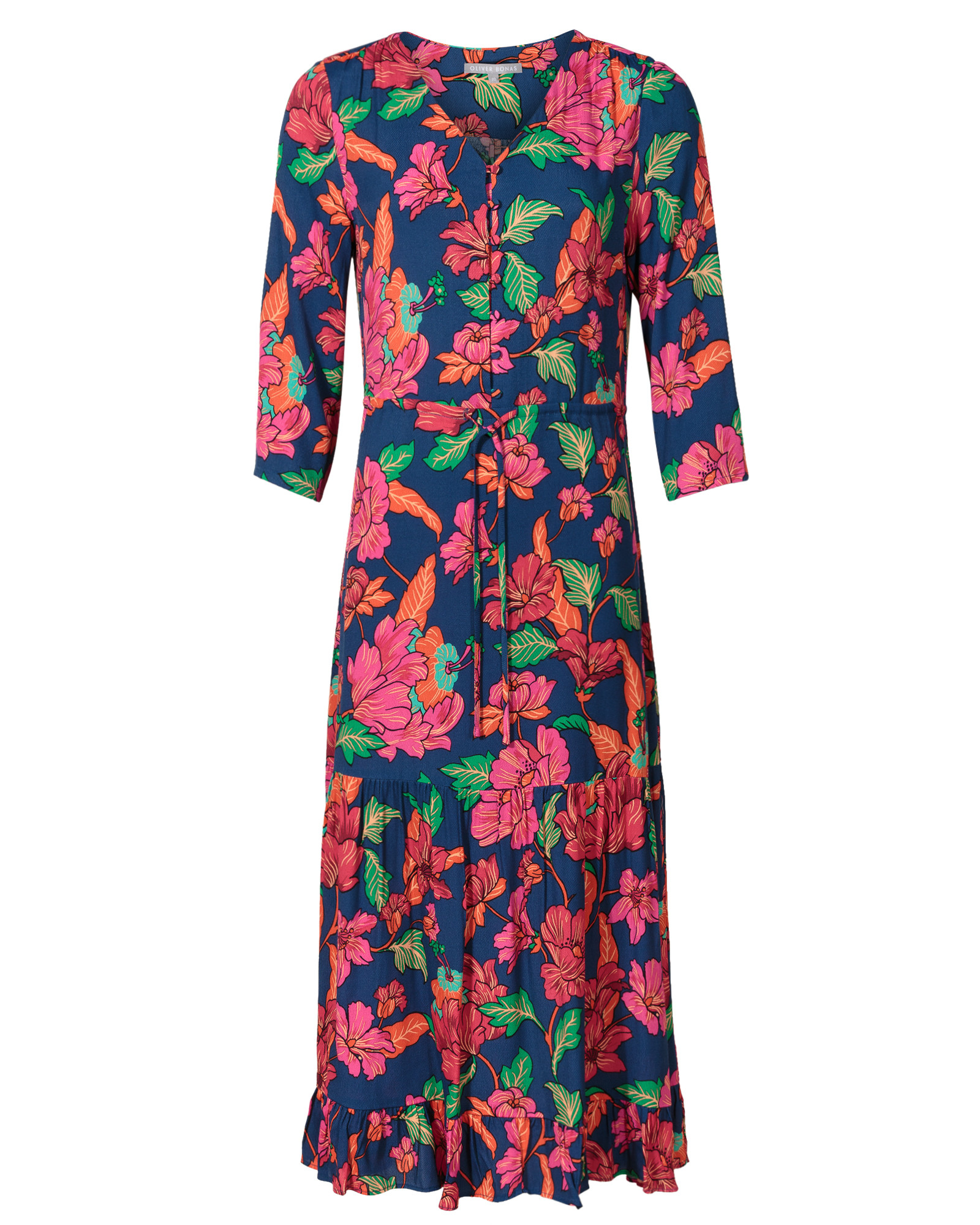 bright blue floral dress