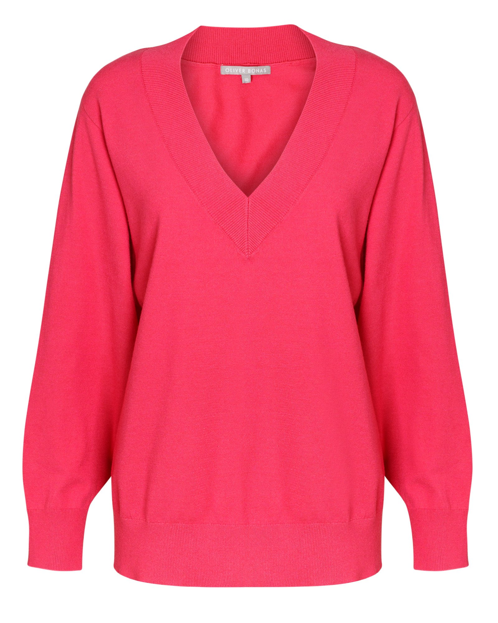 hot pink v neck jumper