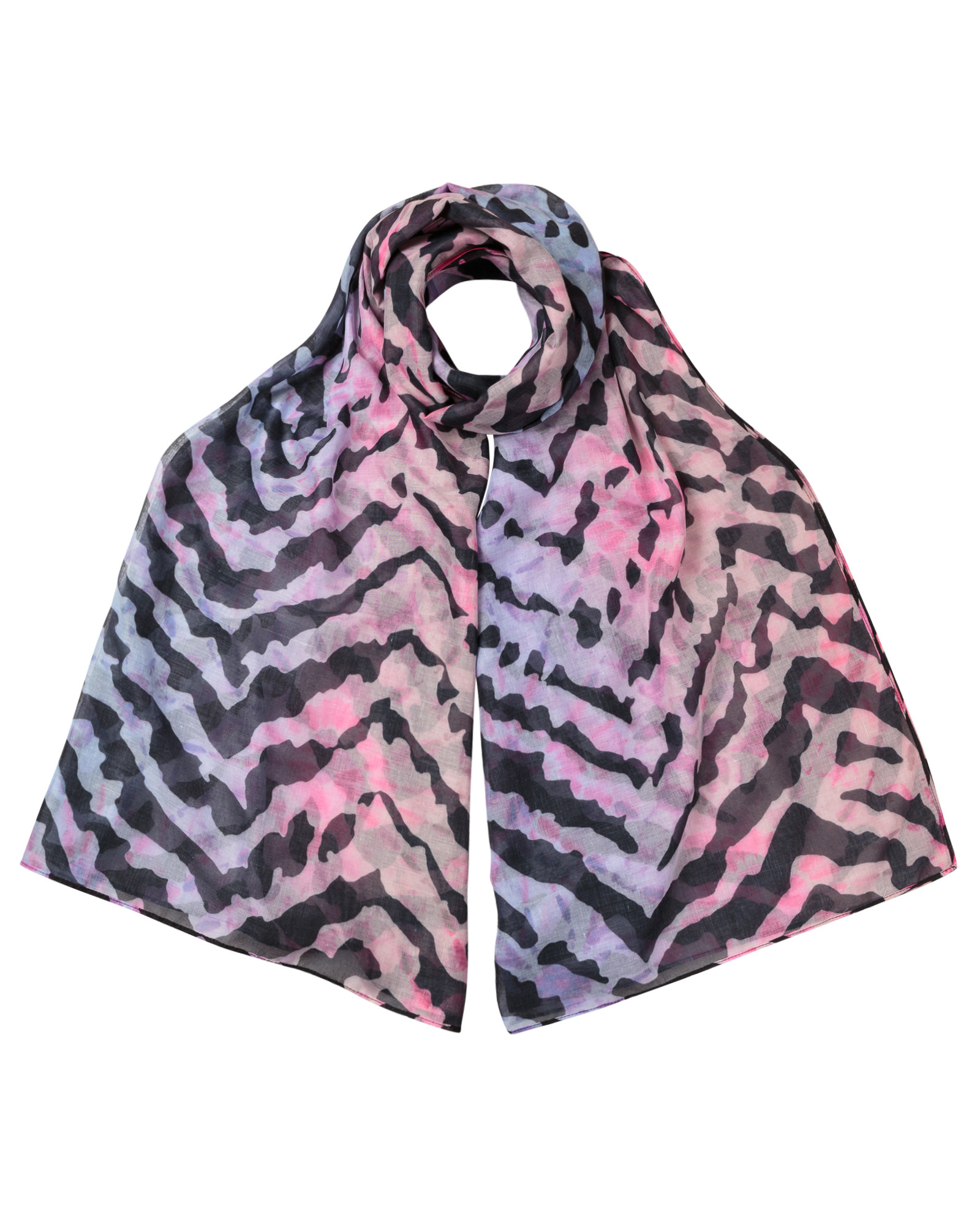 Zebra Print Pink Tie Dye Scarf Oliver Bonas