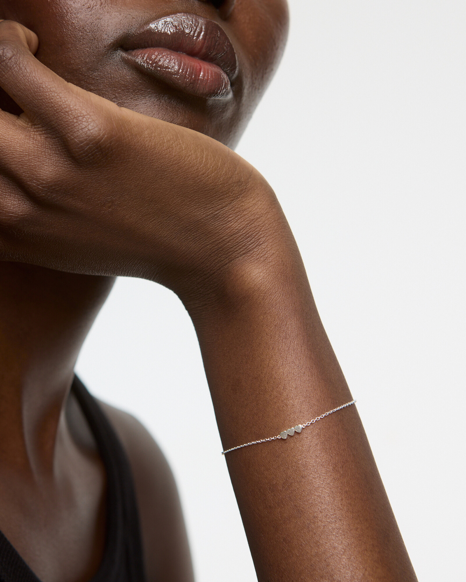 Triple Heart Silver Chain Bracelet