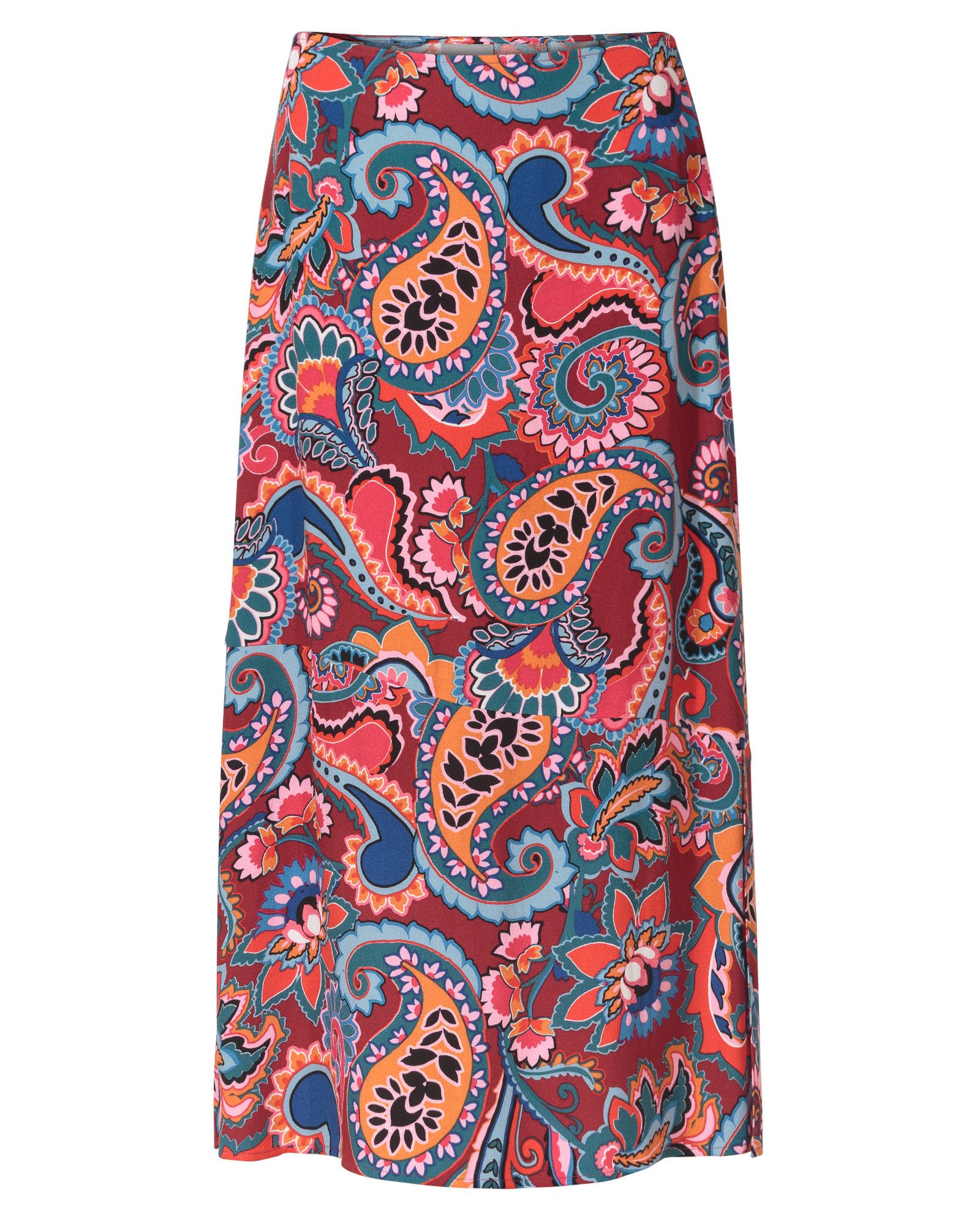 Paisley Print Red Midi Skirt | Oliver Bonas