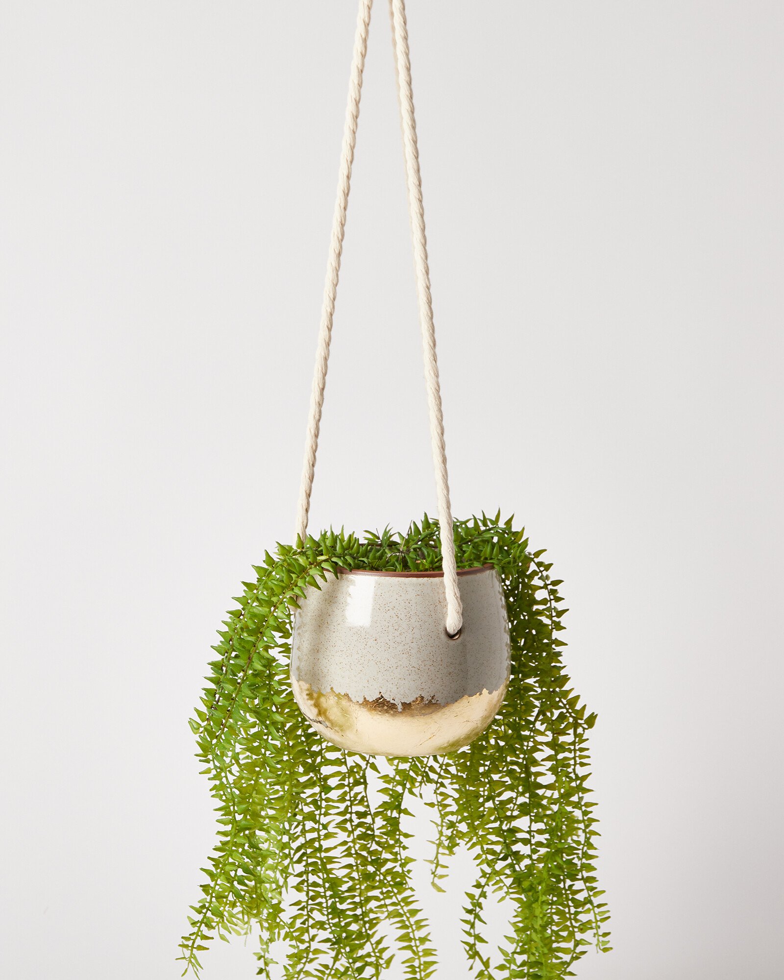 Terracotta Foiled Hanging Plant Pot Oliver Bonas
