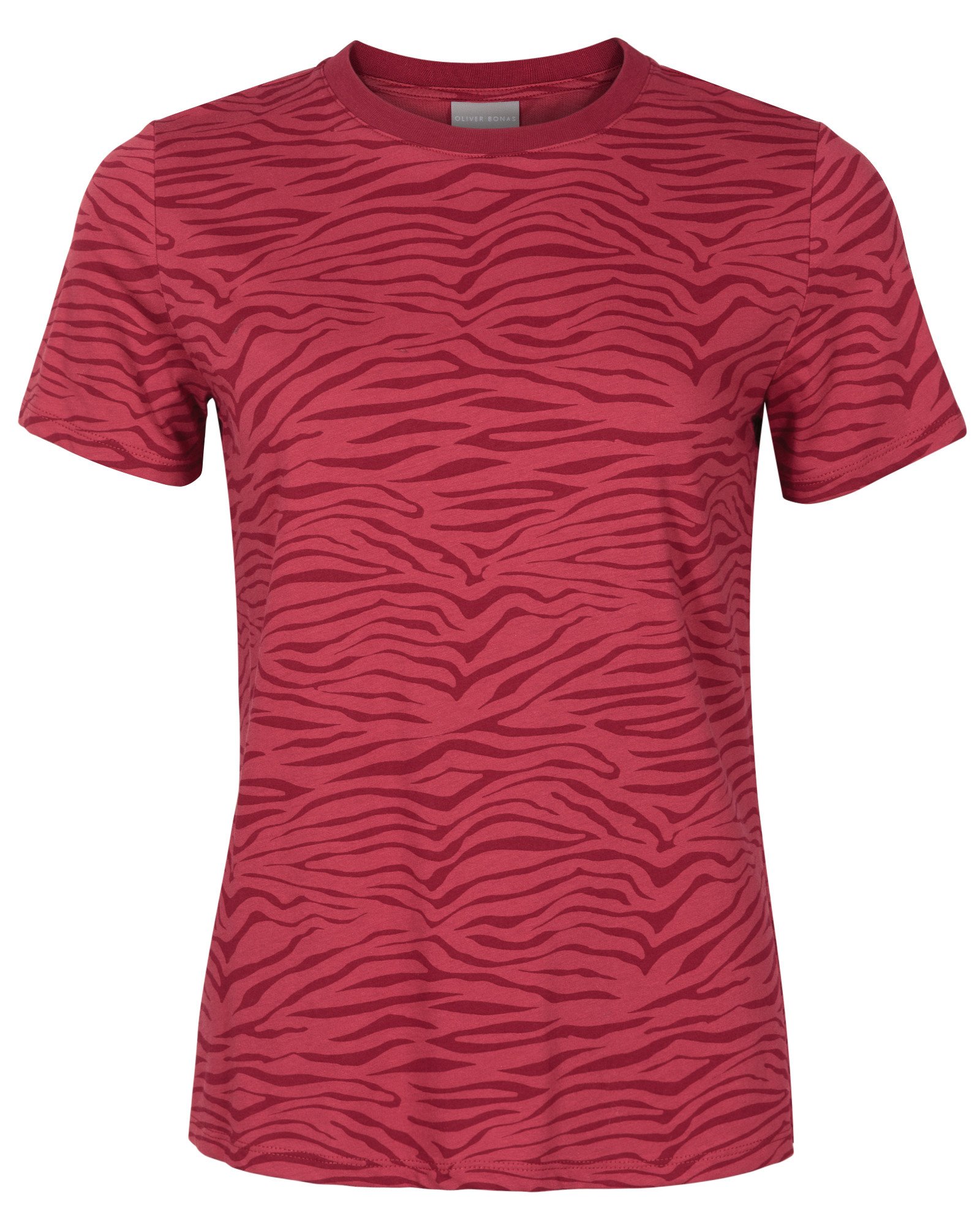 Zebra Print Red Cotton T-Shirt | Oliver Bonas