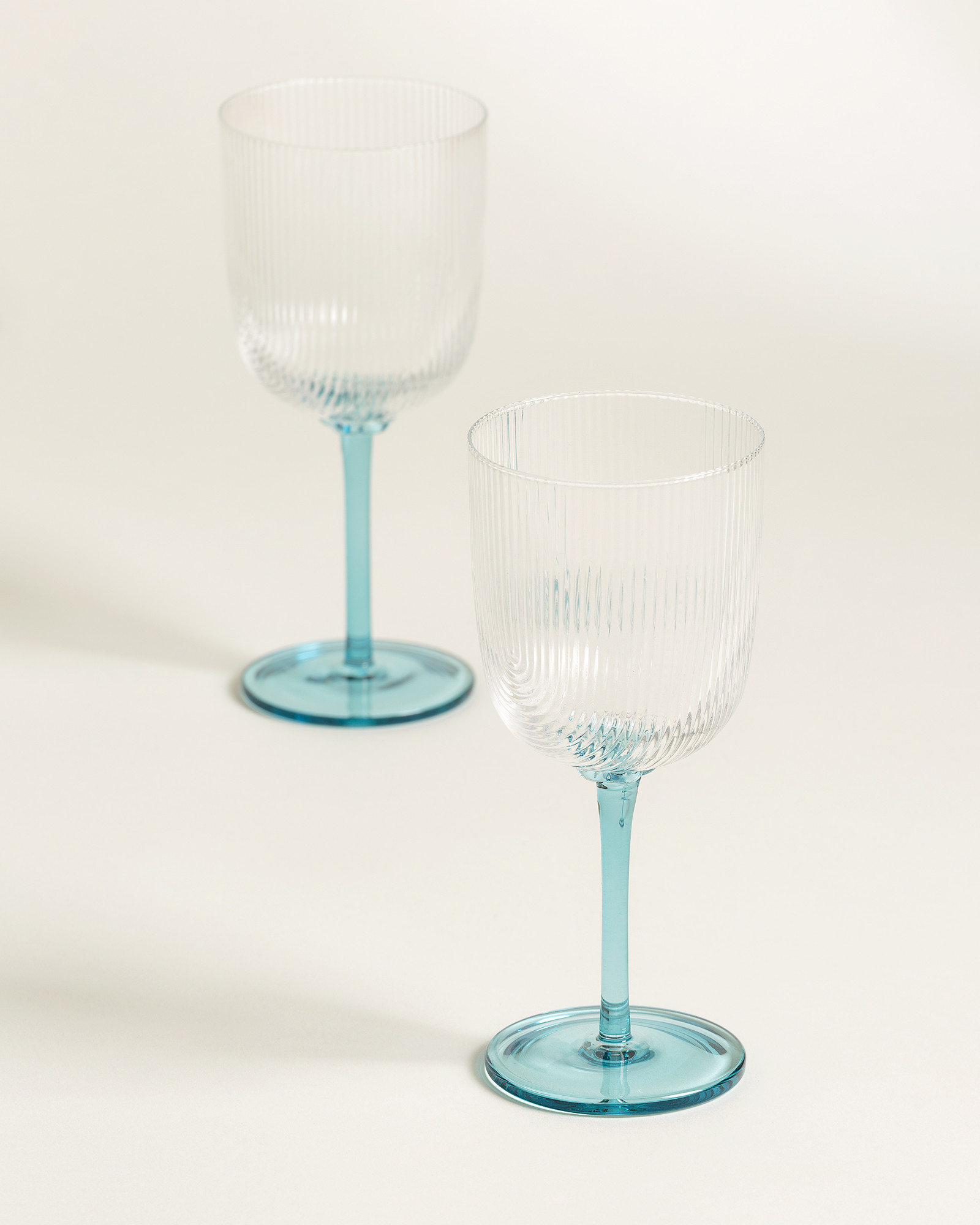 Lina Blue Wine Glasses Set of Four Oliver Bonas
