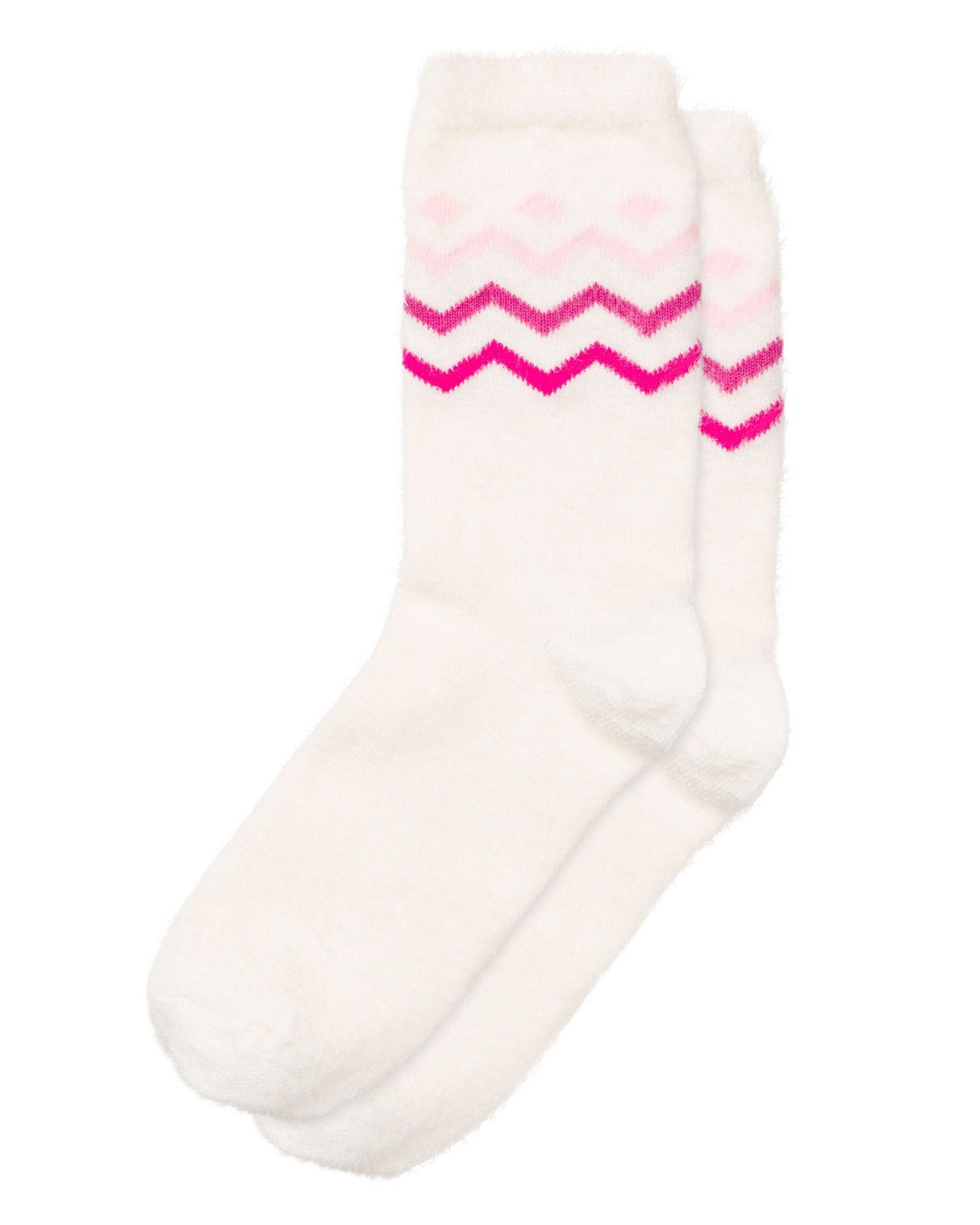 Fairisle White Fluffy Socks | Oliver Bonas