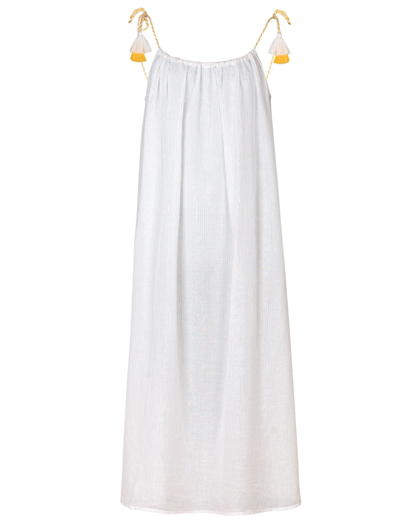 Pom Pom White Midi Beach Dress