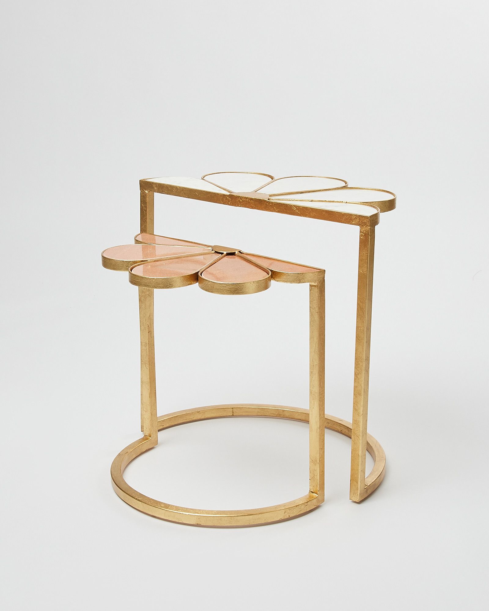 Fiore Luxe Marble Side Nest of Tables Set of Two | Oliver Bonas