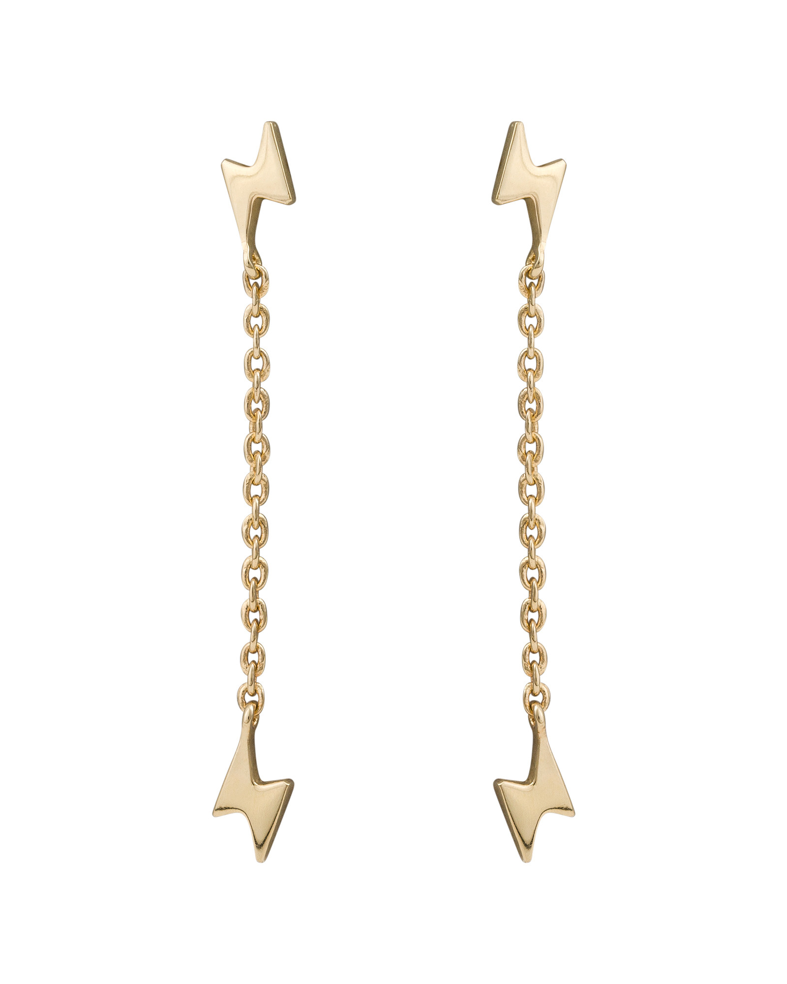 Lightning Bolt & Chain Drop Earrings Oliver Bonas