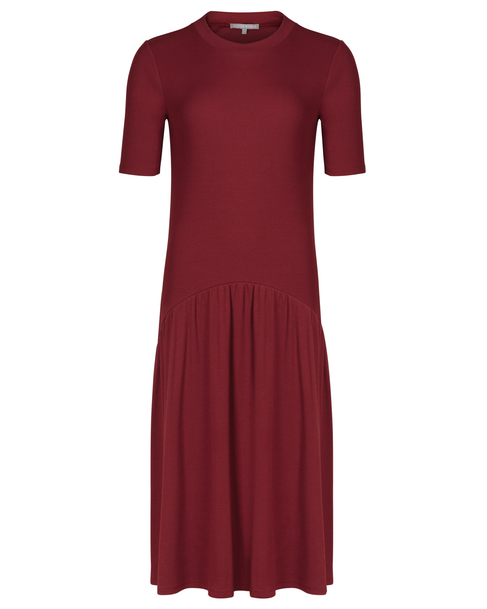 red jersey midi dress