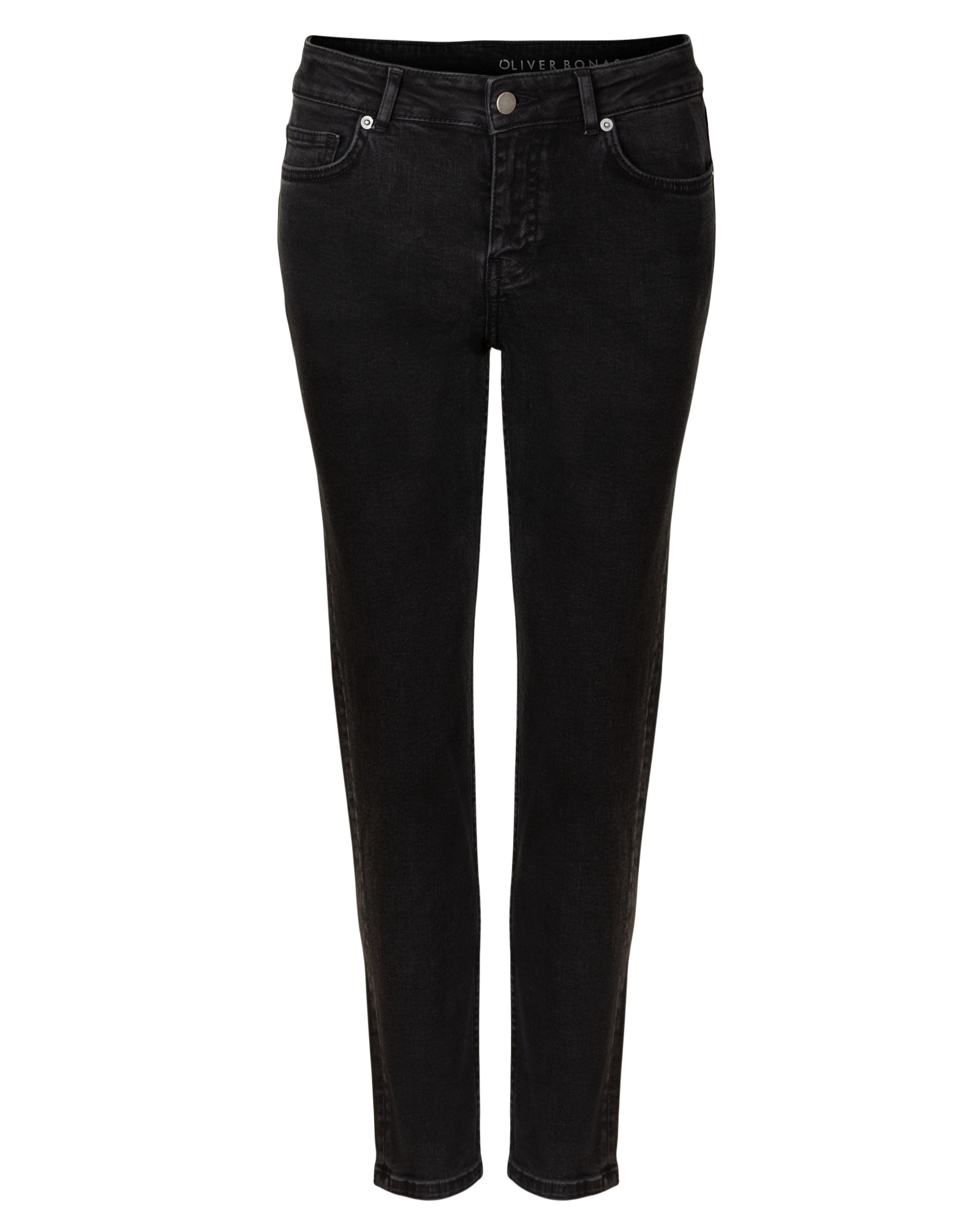 black straight leg jean