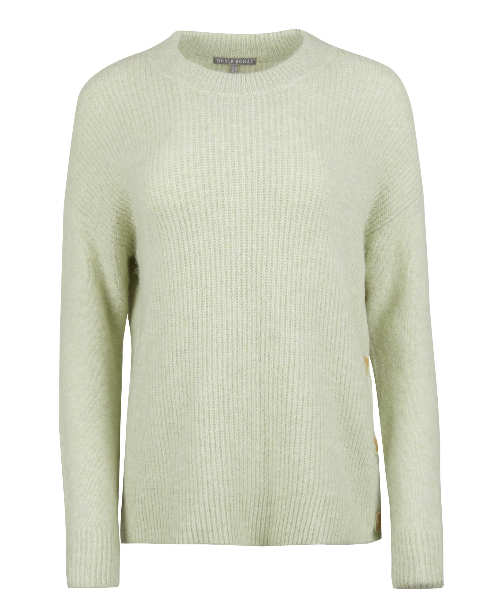 Button Side Pistachio Knitted Jumper 