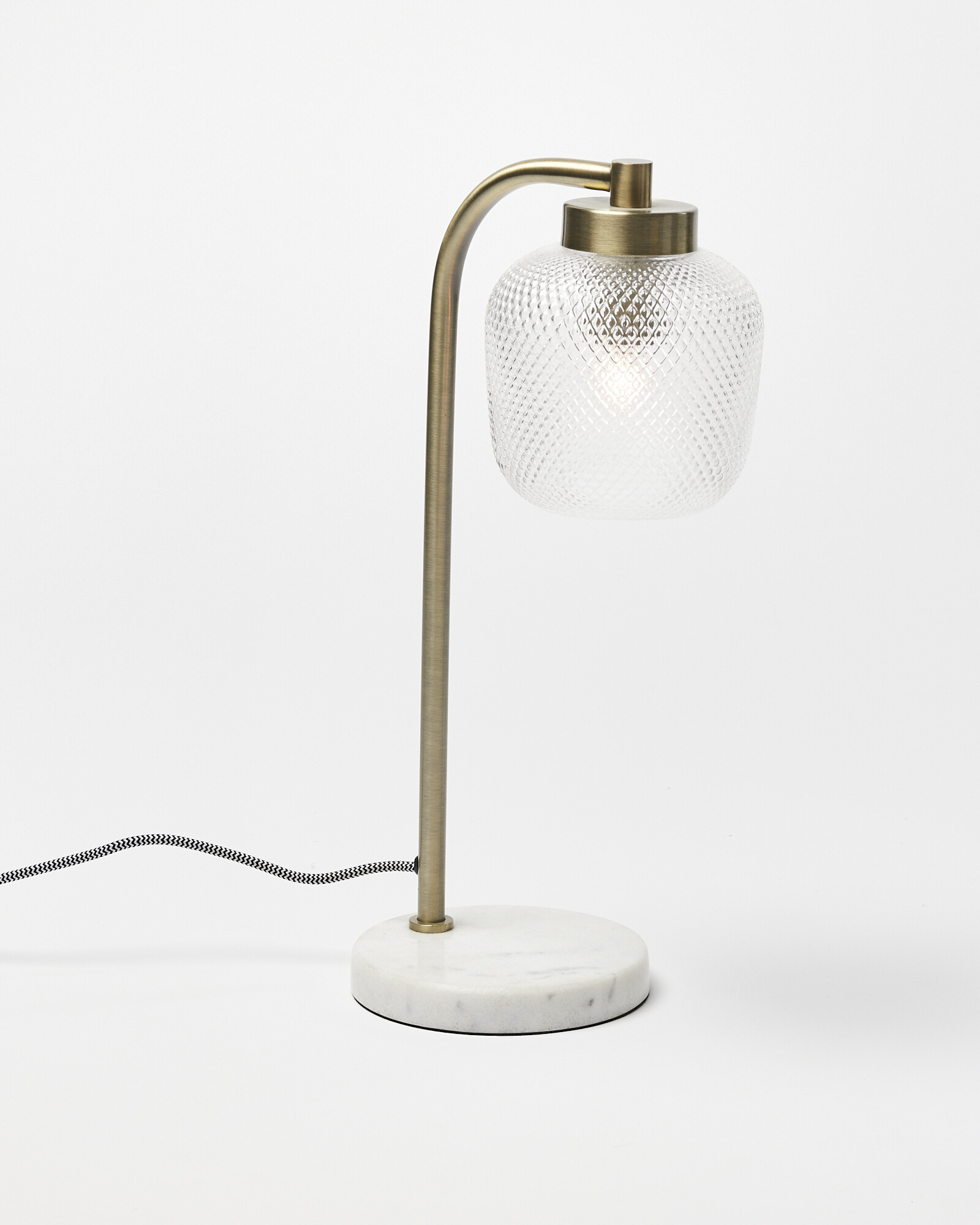 Luce Gold Glass & Marble Desk & Table Lamp