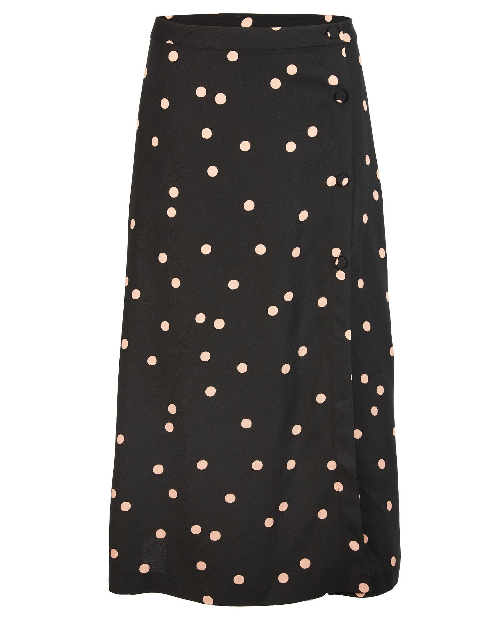 Black & Peach Spot Midi Skirt | Oliver Bonas