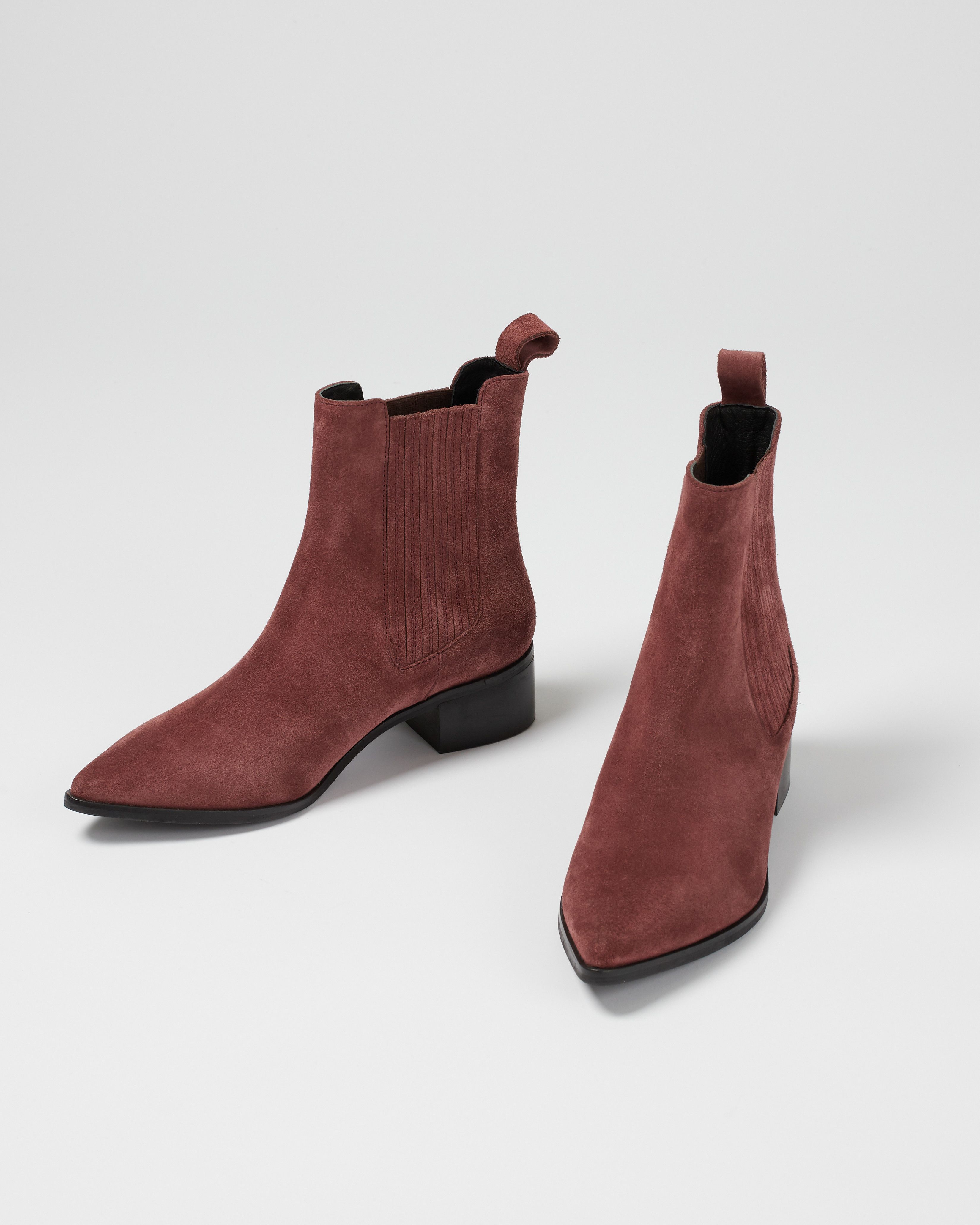 Suede Pink Leather Chelsea Boots 
