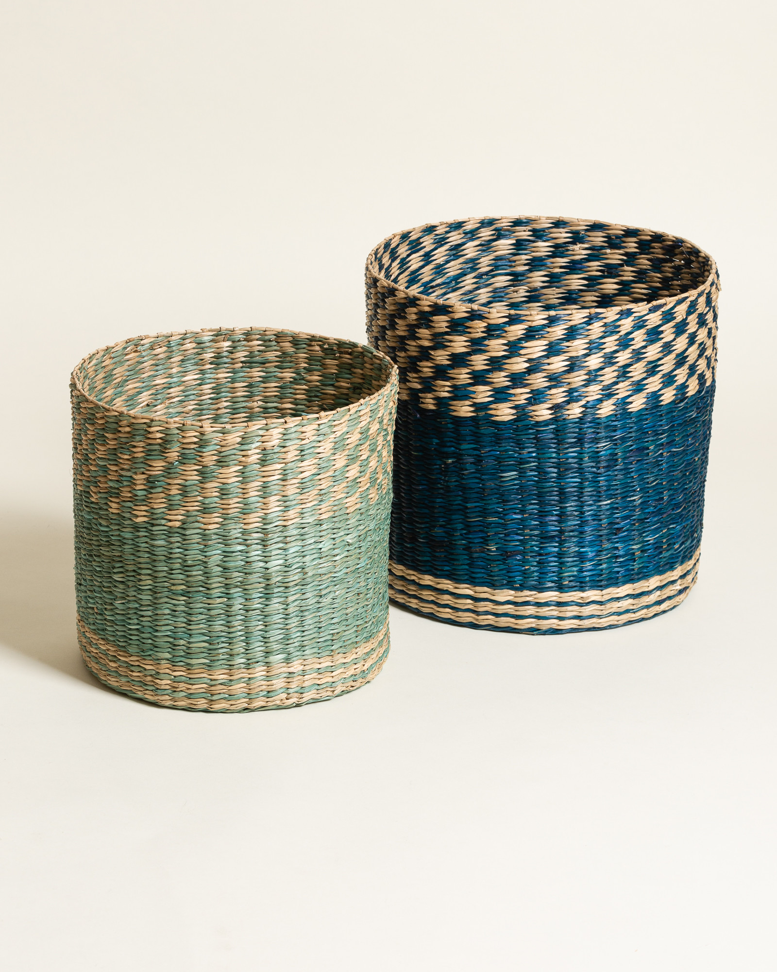 Nesting Seagrass Storage Baskets Set of Two Oliver Bonas