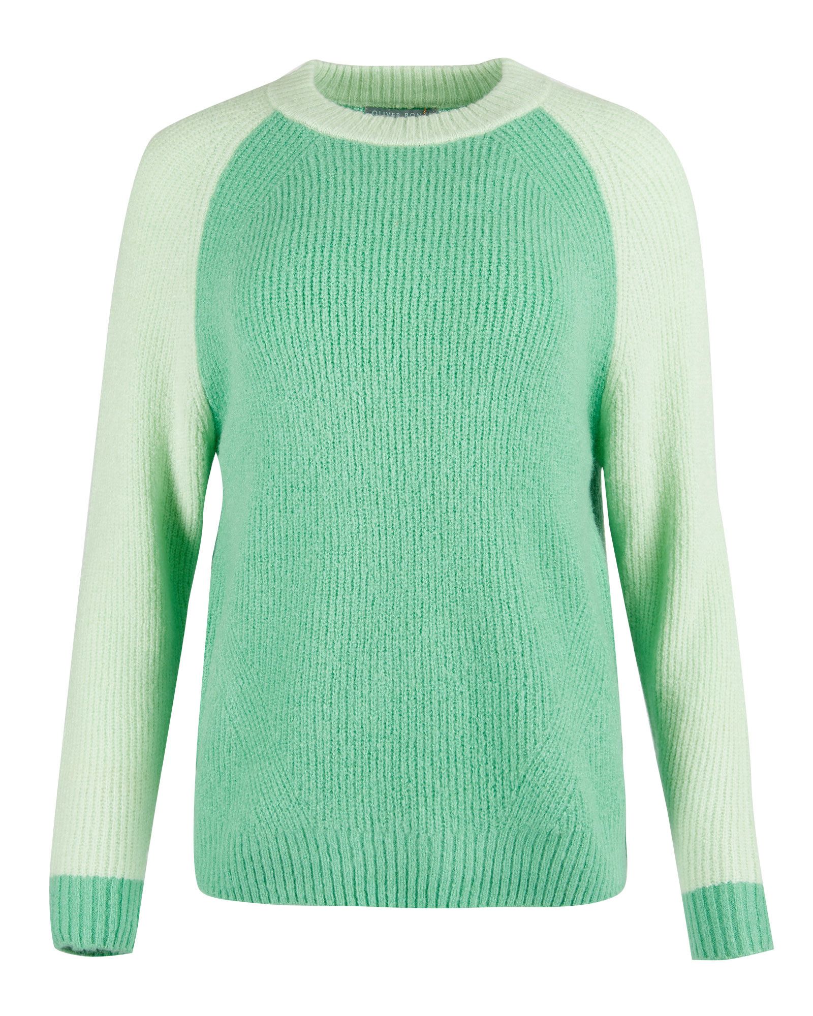 Contrast Sleeve Green Knitted Jumper | Oliver Bonas