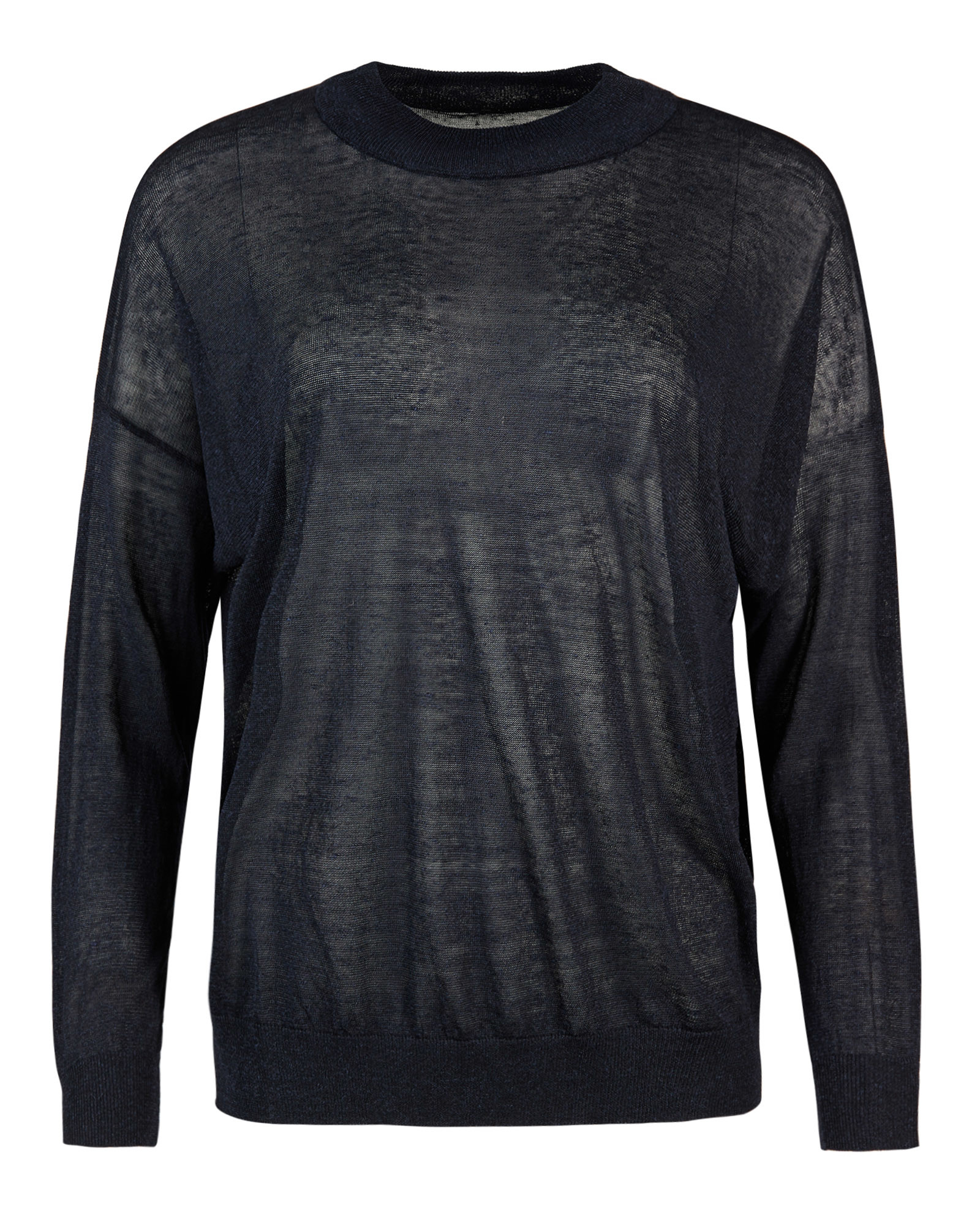 Linen Mix Navy Jumper Oliver Bonas