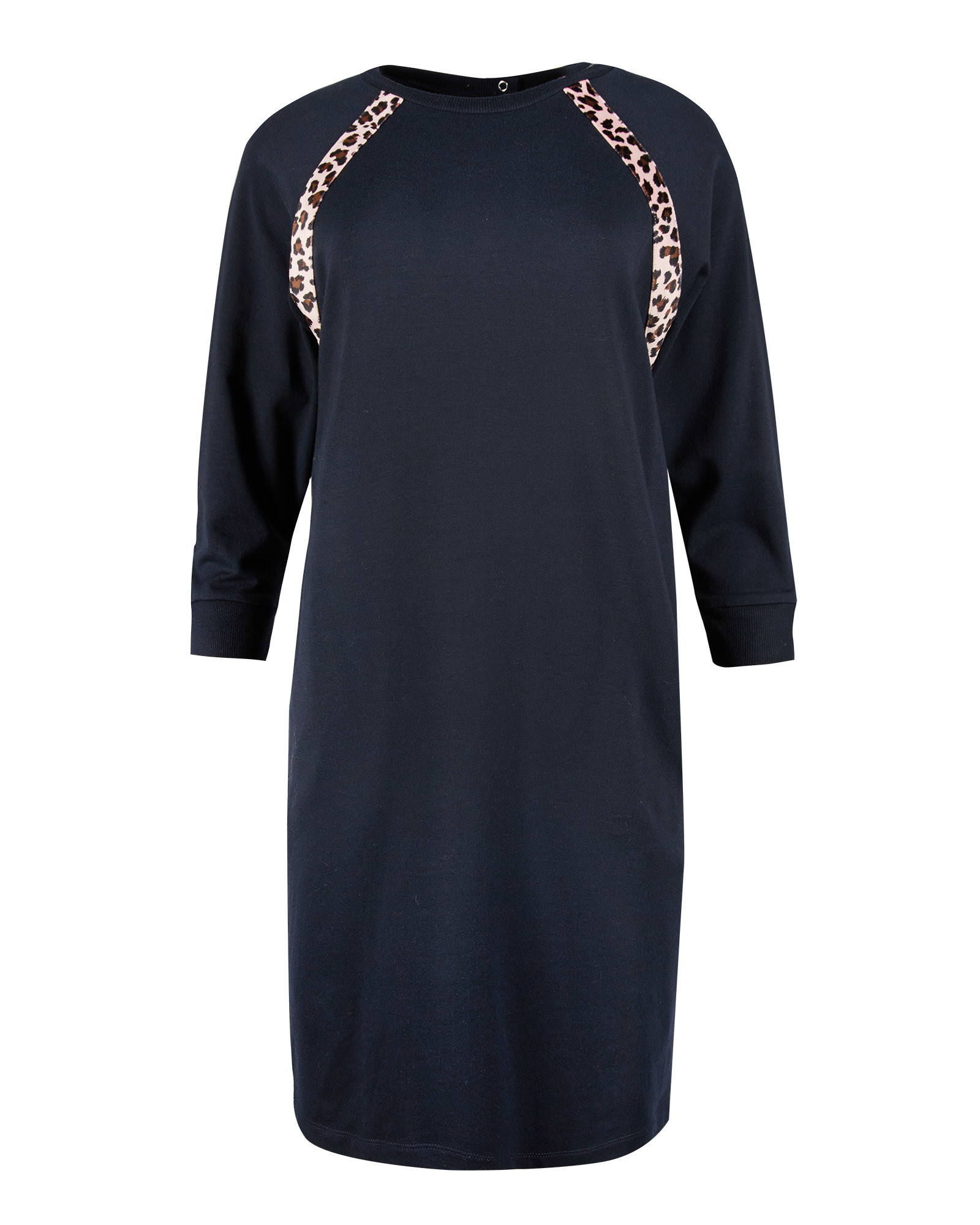 blue animal print jumper