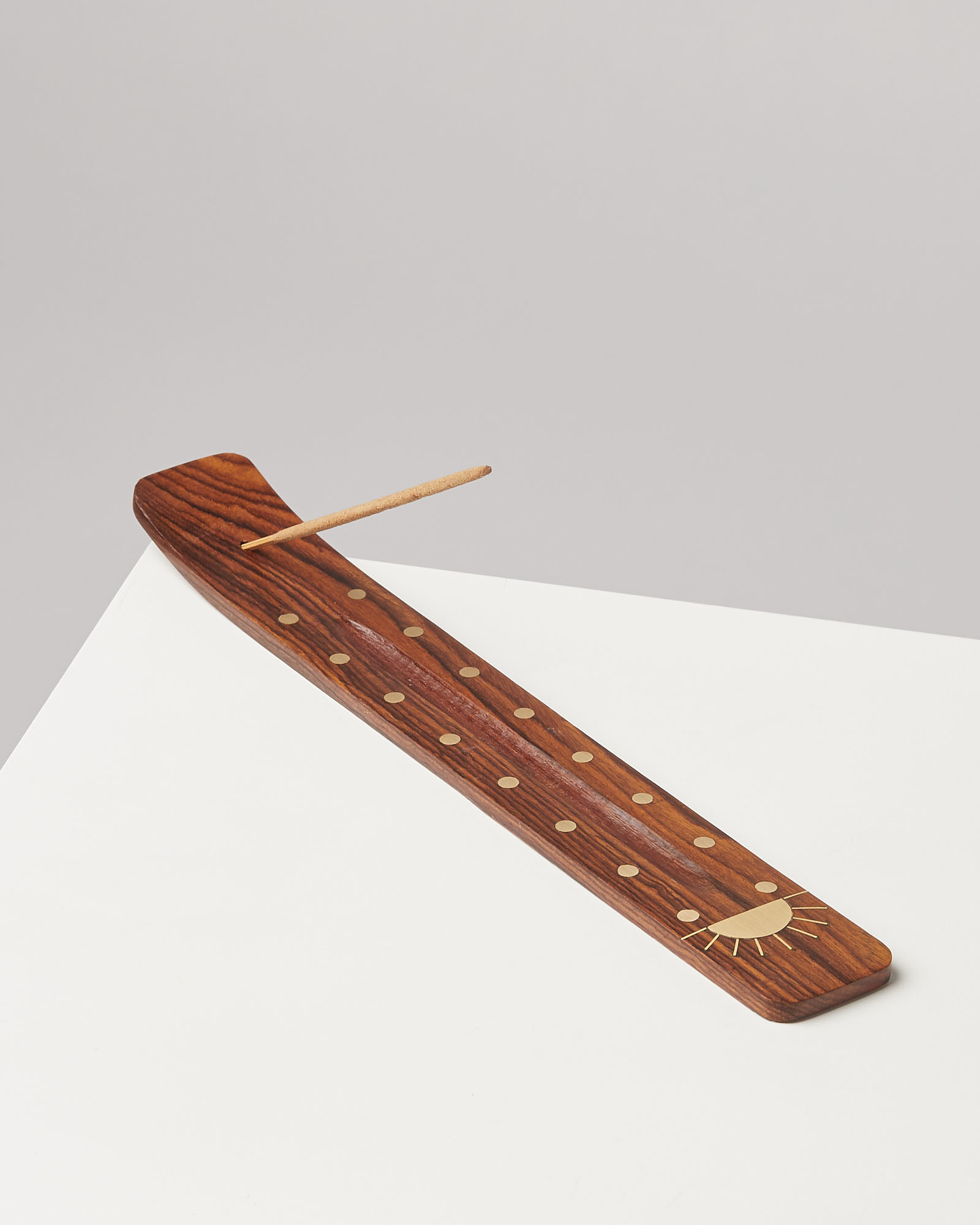 Sun Gold Wood Incense Holder Oliver Bonas