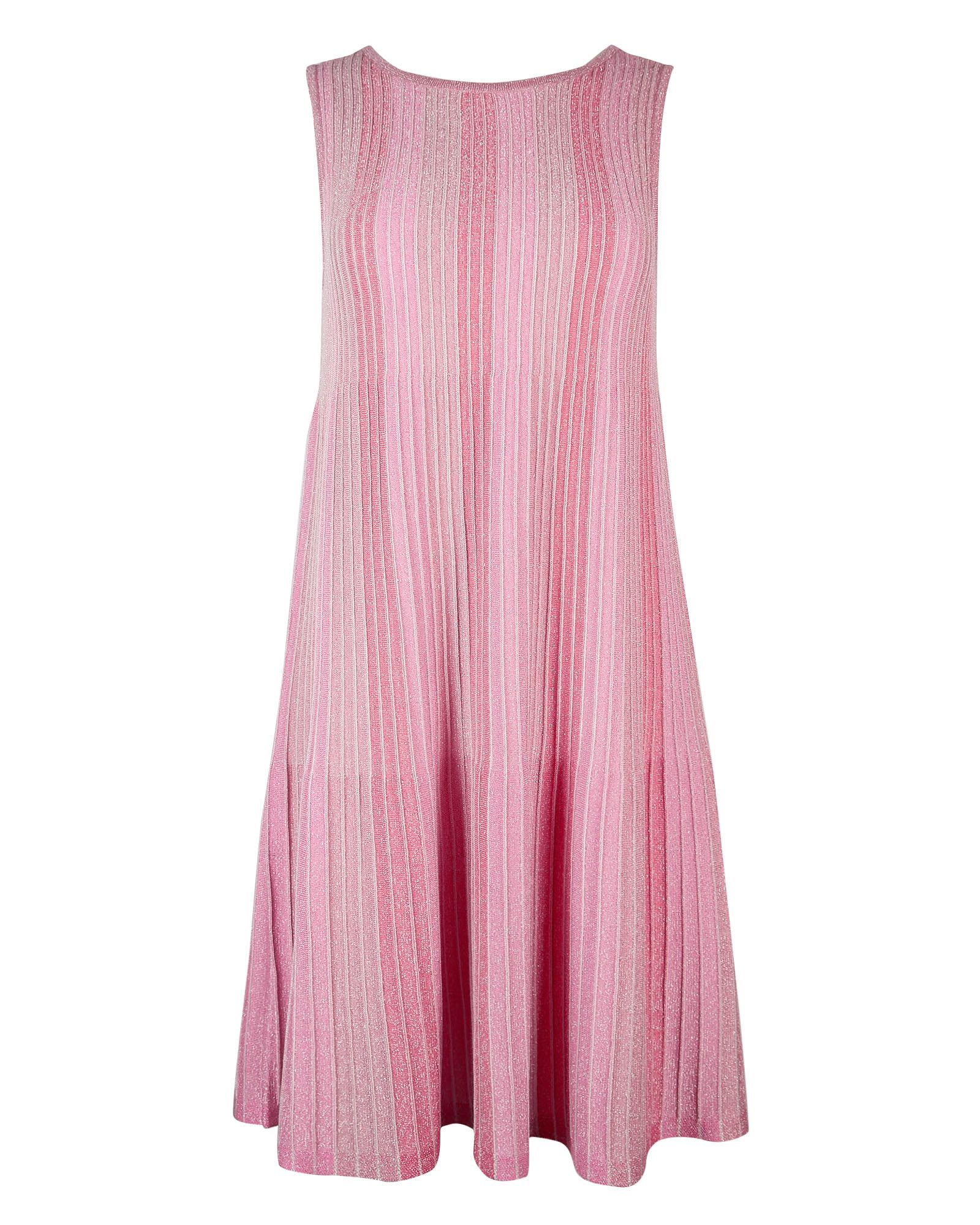 Sparkle Ottoman Striped Pink Shift Mini Dress | Oliver Bonas