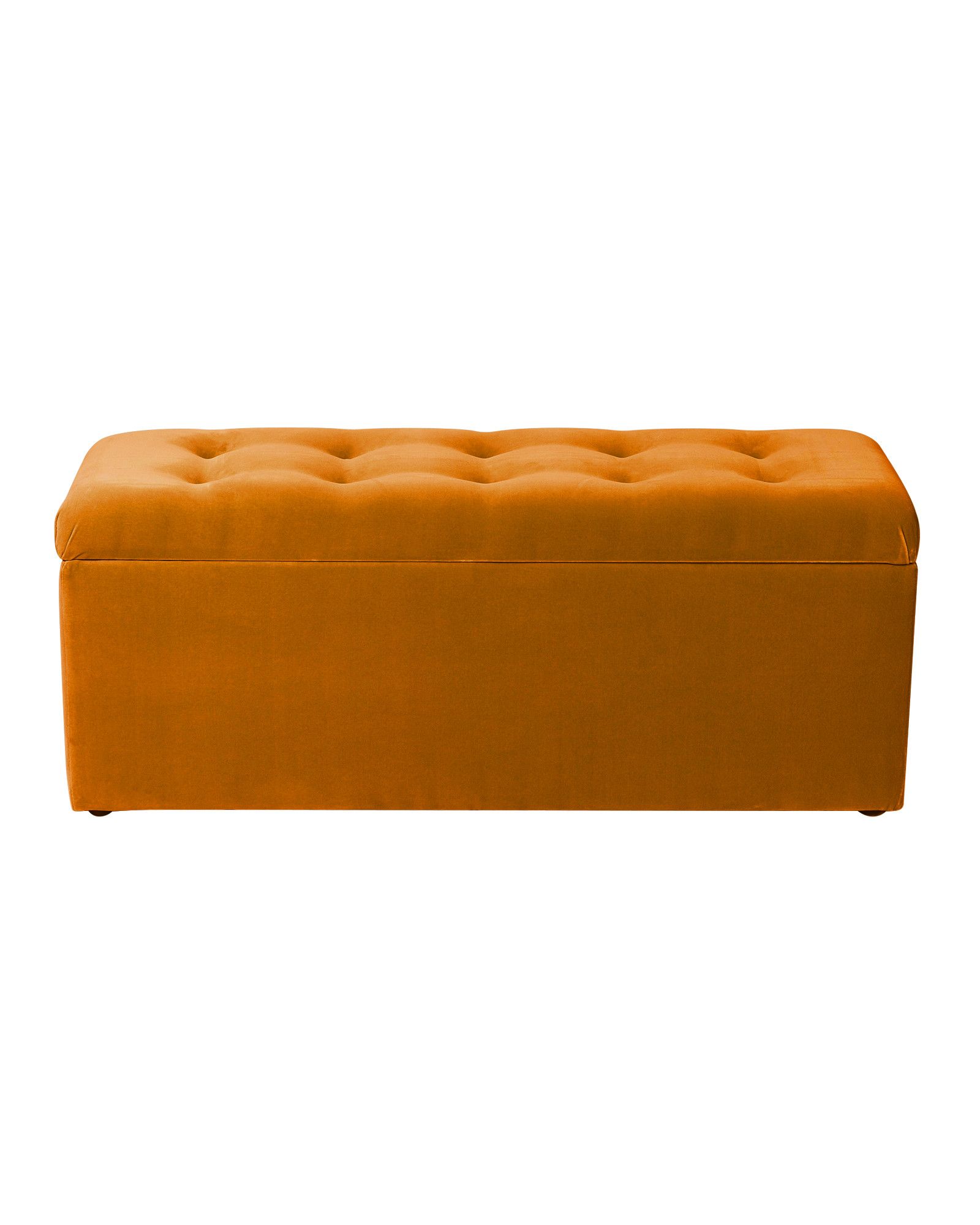 Velvet Saffron Yellow Storage Ottoman, Yellow Leather Ottoman