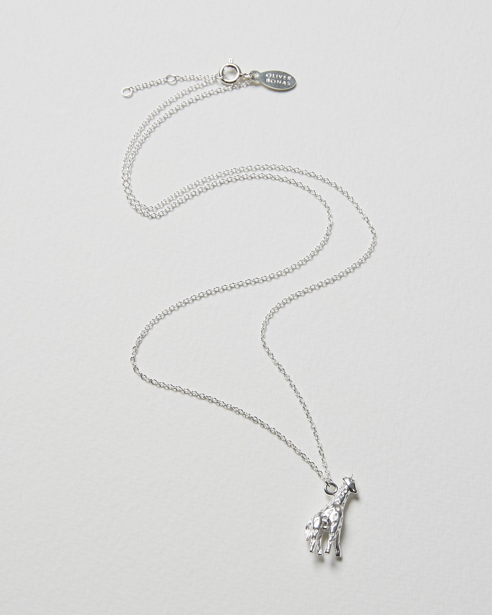 George The Giraffe Silver Pendant Necklace Oliver Bonas