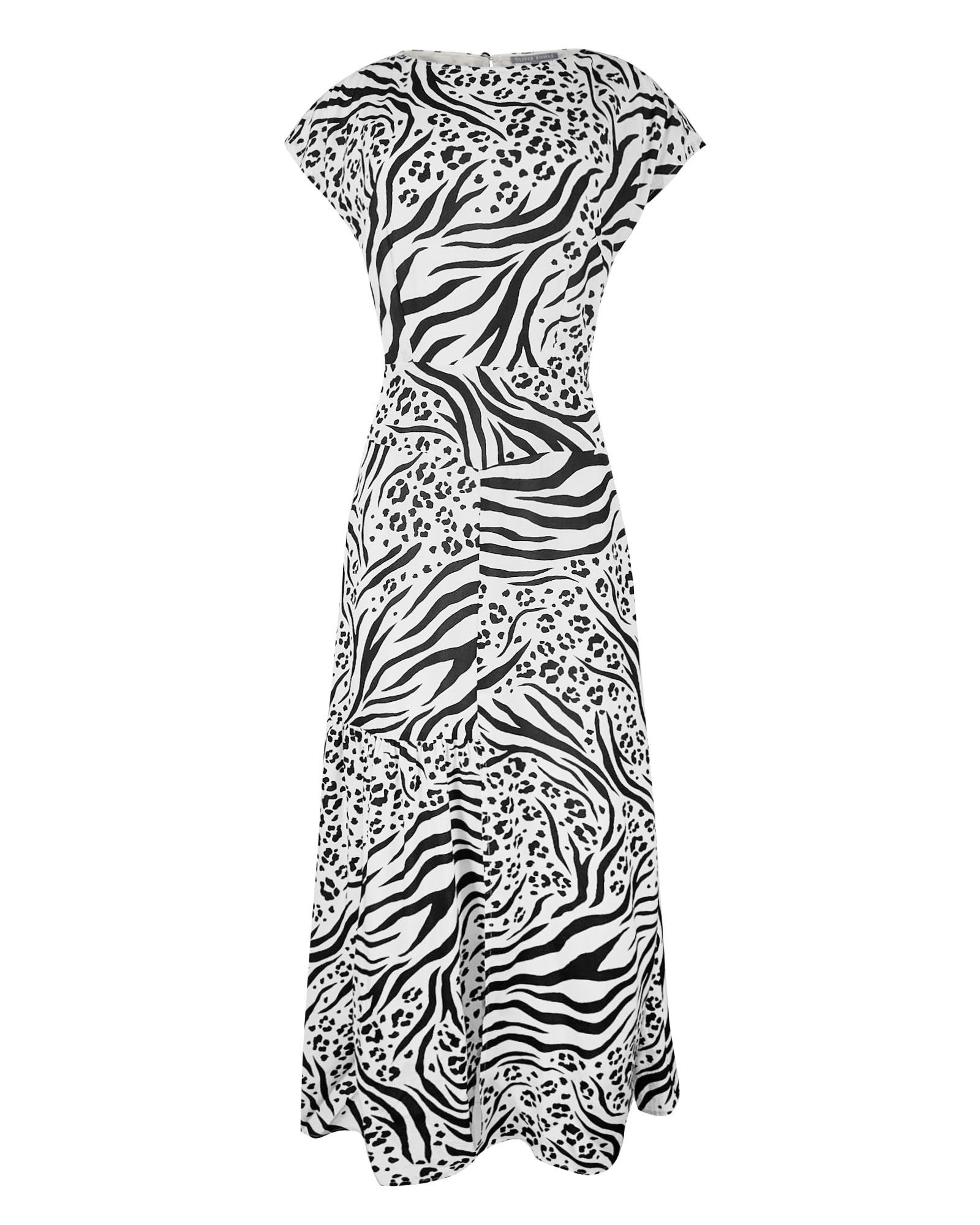 Monochrome Animal Print Maxi Dress | Oliver Bonas