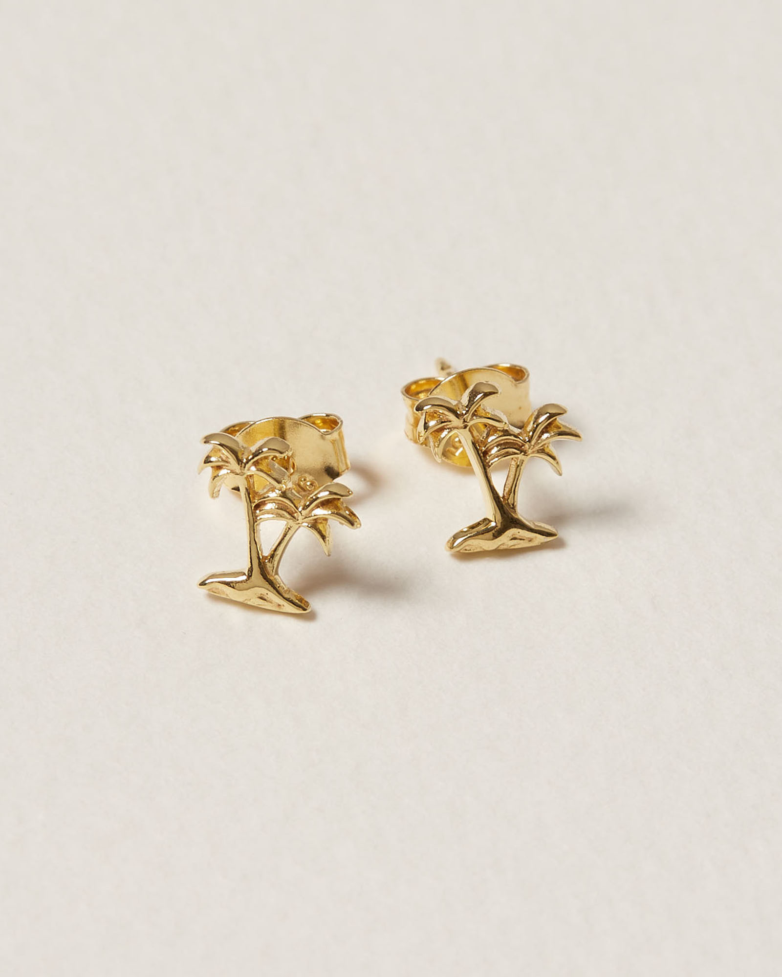 Palm Tree Gold Plated Stud Earrings Oliver Bonas