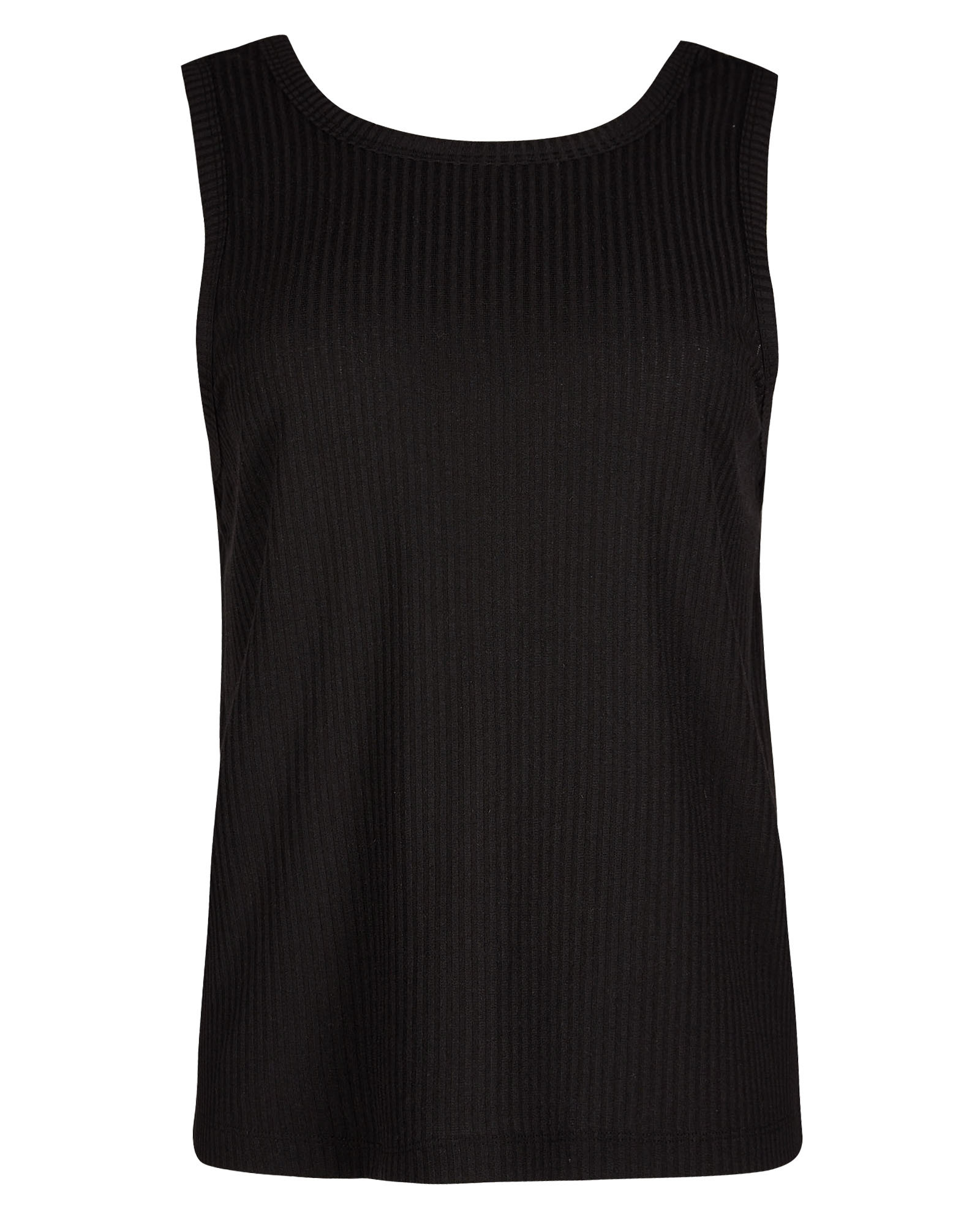 Ribbed Crew Neck Black Vest Top Oliver Bonas