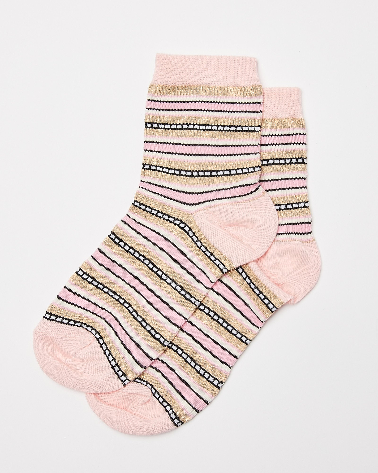 Mixed Stripes Pink Ankle Socks Oliver Bonas