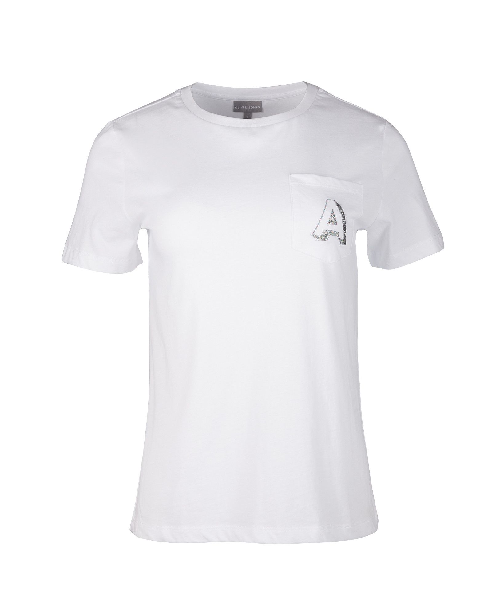 Embroidered Alphabet Initial White Cotton T Shirt Oliver Bonas