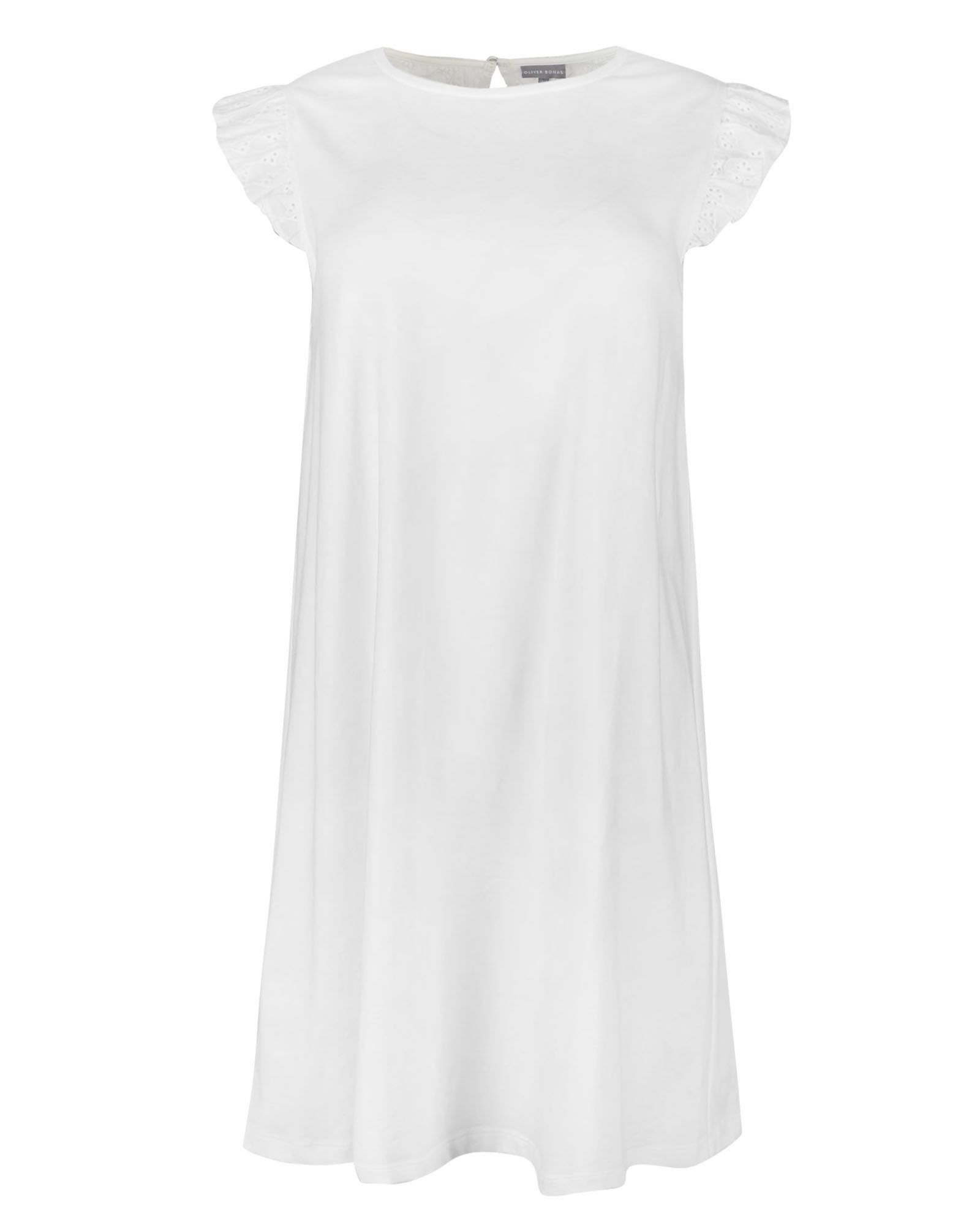 Broderie White Jersey Mini Dress | Oliver Bonas