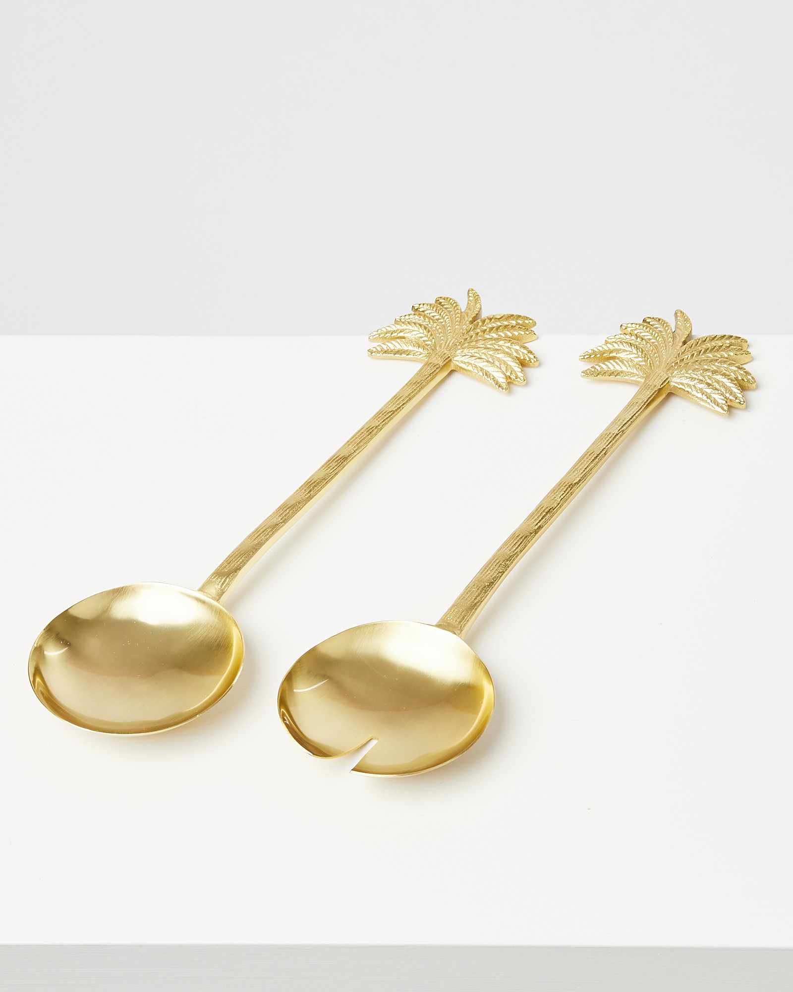 Gold Metal Palm Tree Salad Servers Oliver Bonas IE