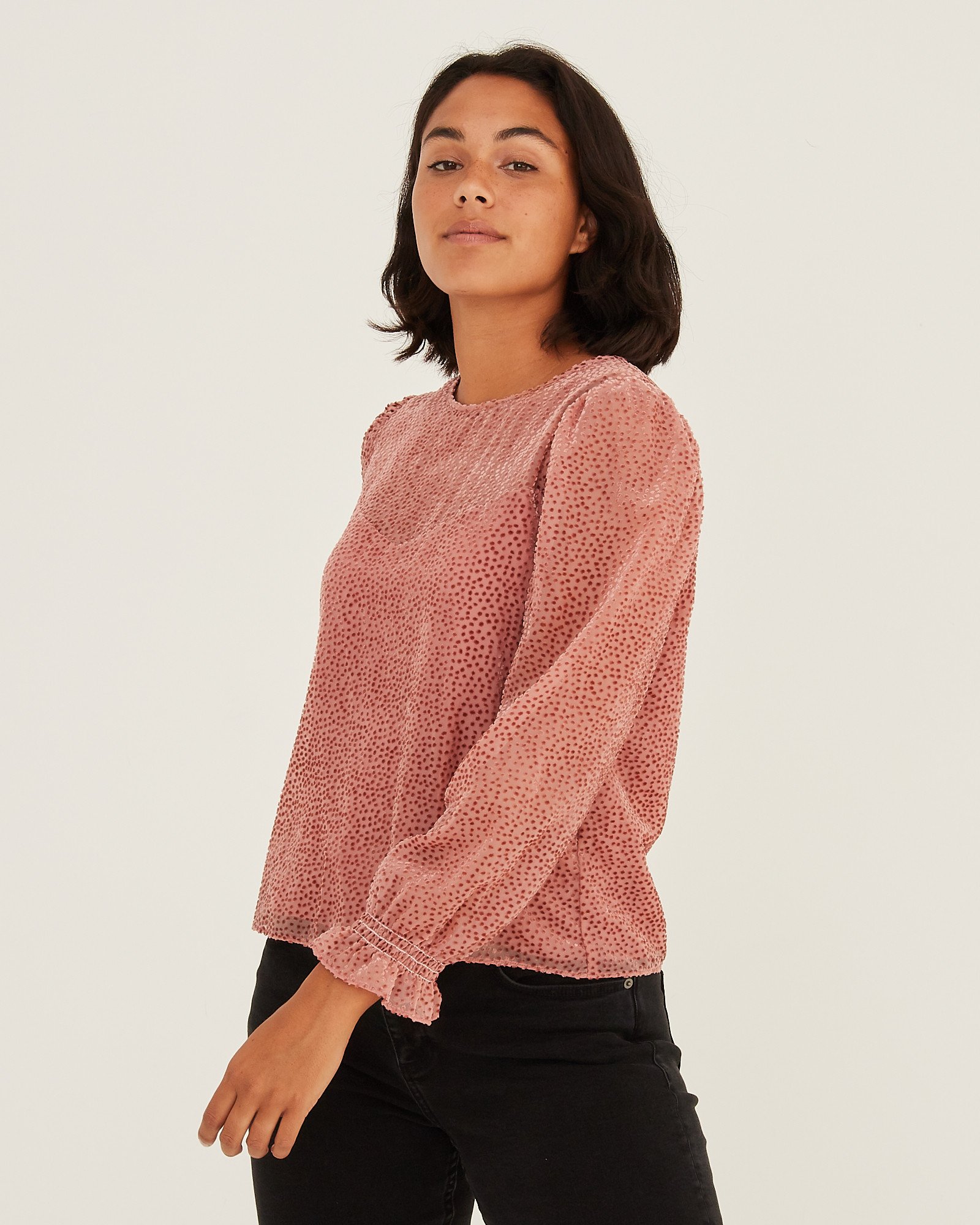 Hair Bow Rachel Zoe Sweater Marshalls Flocked Spot Pink Long Sleeve Blouse  Oliver Bonas