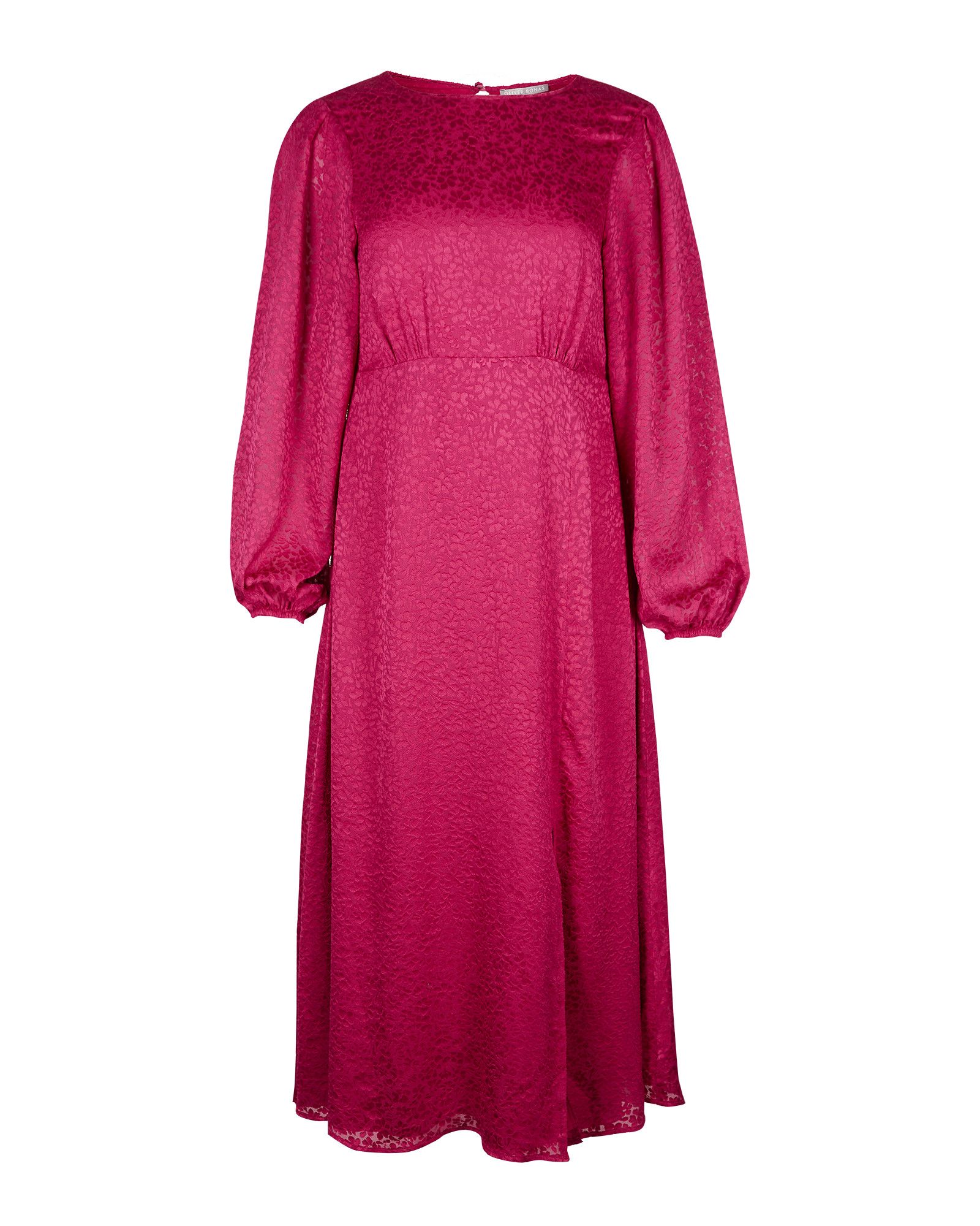 Burnout Floral Pink Midi Dress | Oliver Bonas