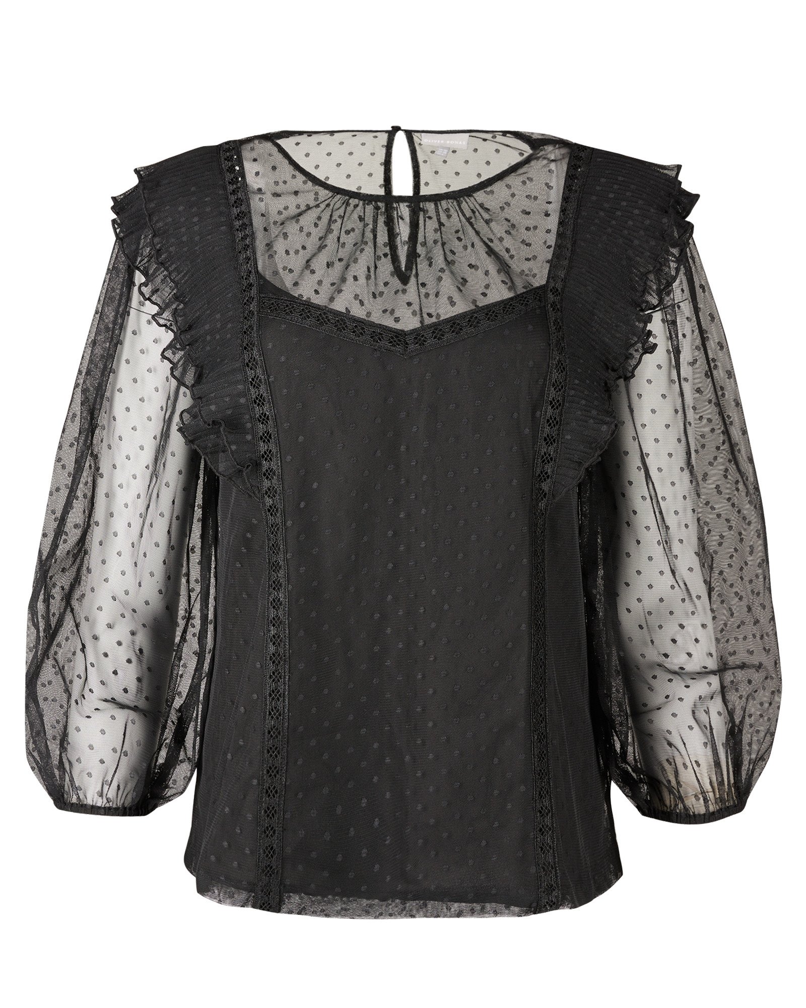sheer black blouse