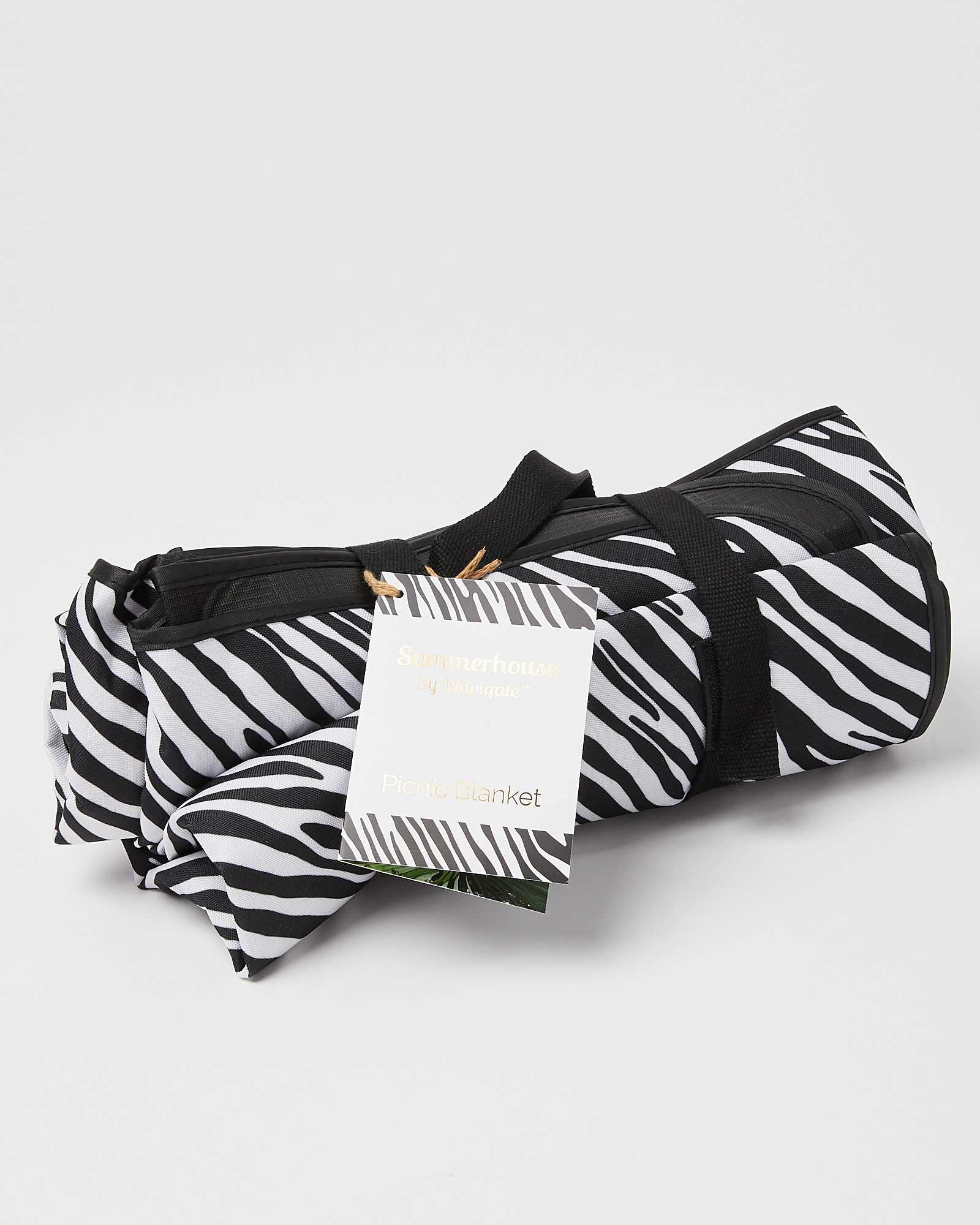 Black & White Zebra Stripe Picnic Blanket Oliver Bonas