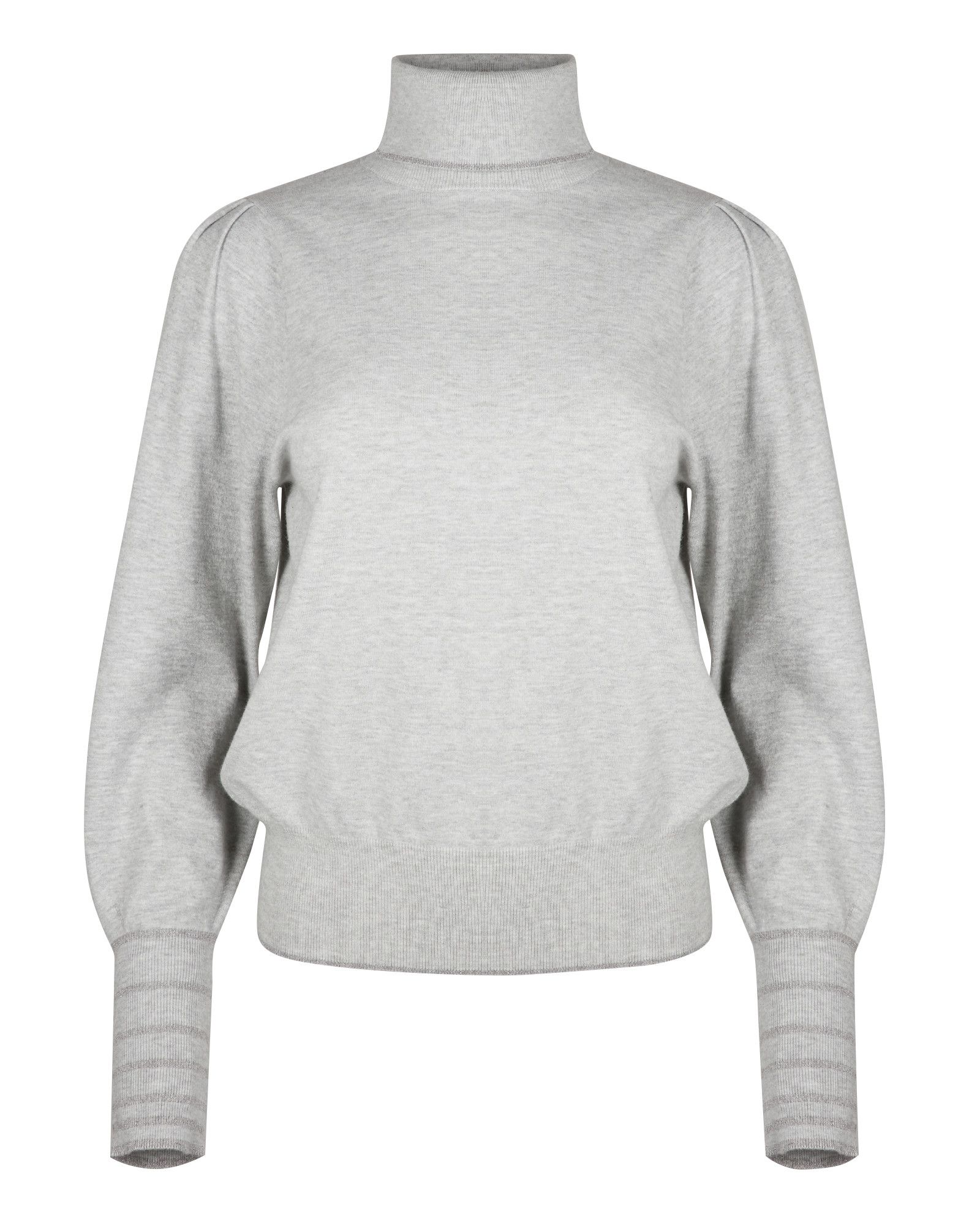 Sparkle Tipped Grey Roll Neck Knitted Jumper | Oliver Bonas