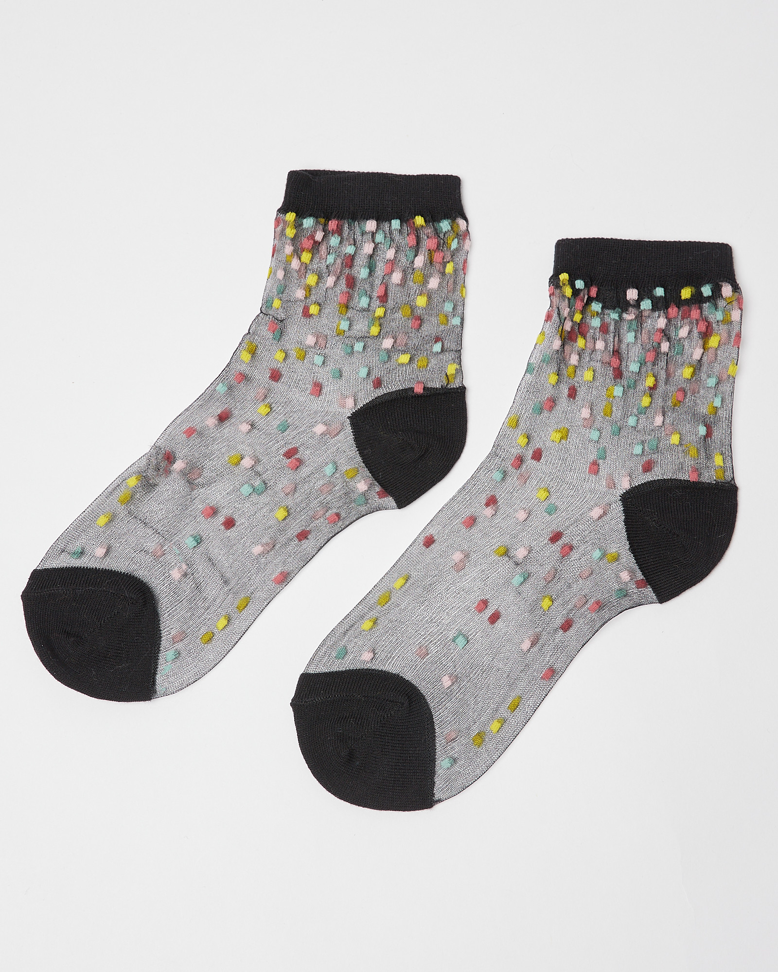 Confetti Sheer Black Ankle Sock Oliver Bonas
