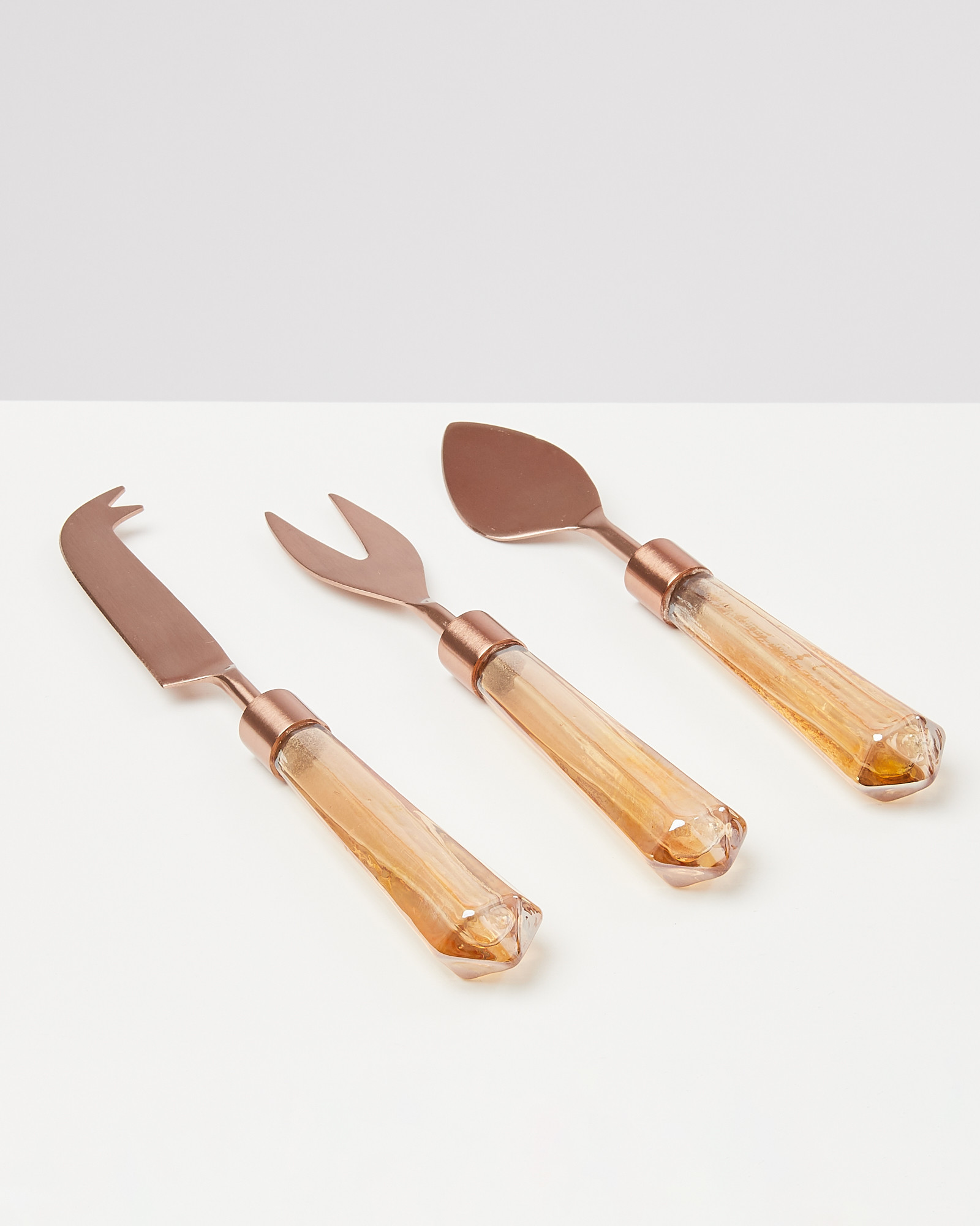 Lustre Glass Cheese Knives Set of Three Oliver Bonas