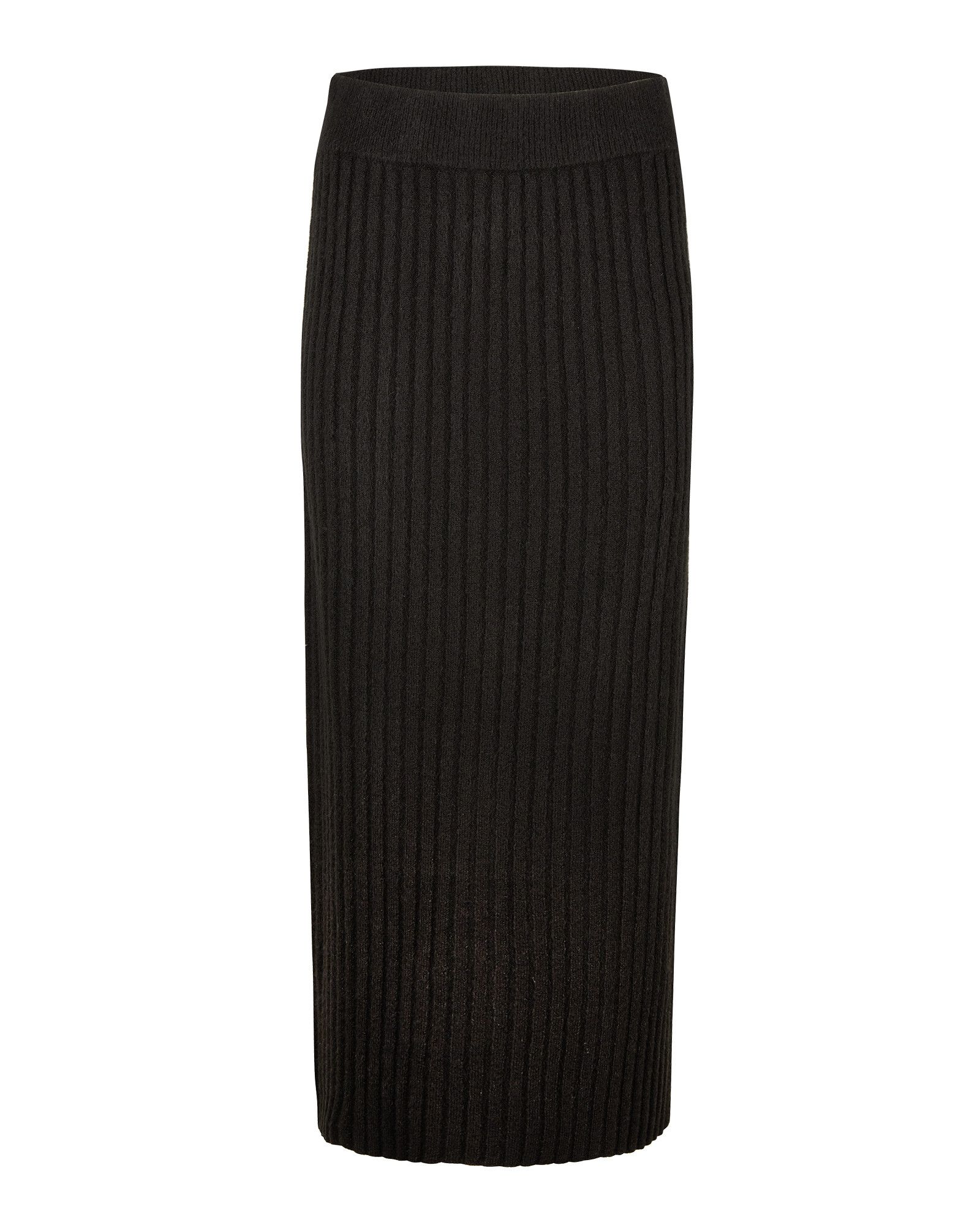 Ribbed Black Knitted Midi Skirt | Oliver Bonas