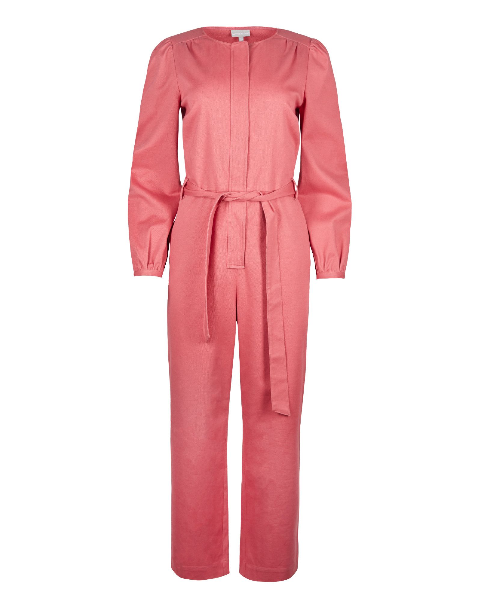 Utility Twill Pink Long Sleeve Jumpsuit | Oliver Bonas