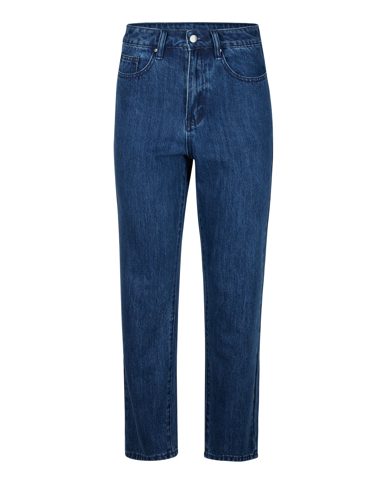 Cropped Blue Straight Leg Jeans | Oliver Bonas