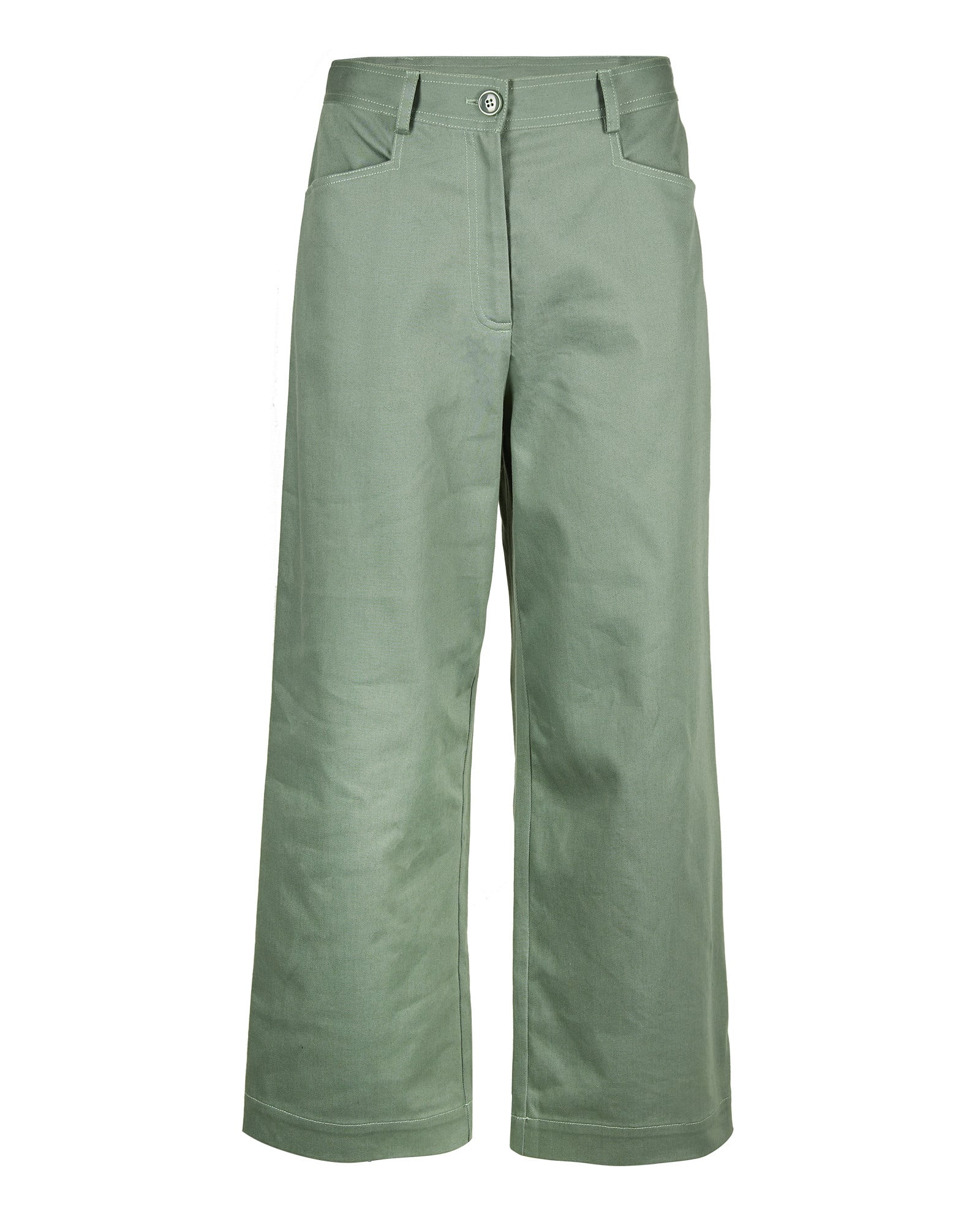Pastel Sage Green Wide Leg Trousers 