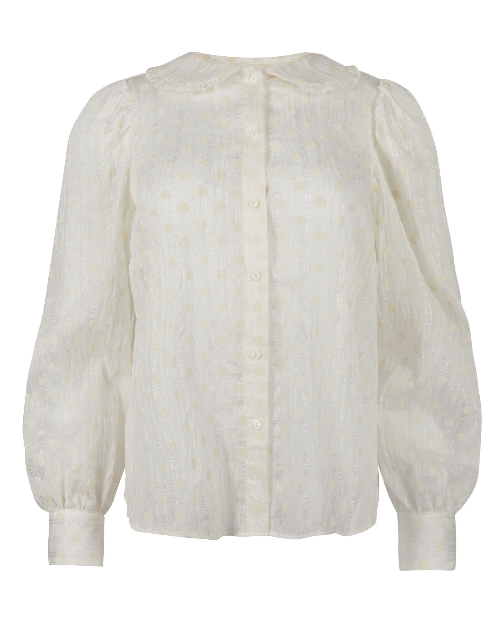 Textured Spot & Stripe White Shirt | Oliver Bonas