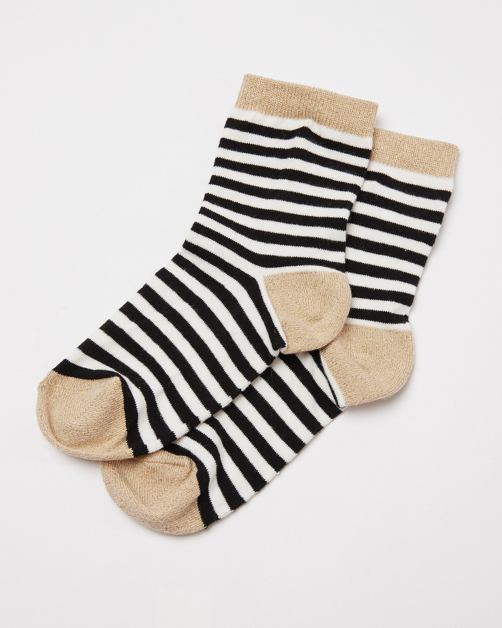 Striped Black & White Ankle Socks | Oliver Bonas